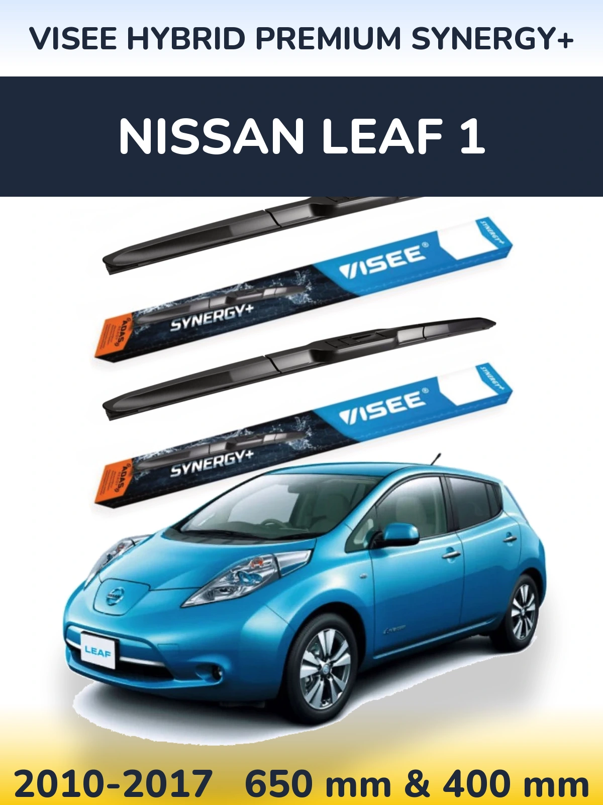 Комплект передних дворников VISEE HYBRID PREMIUM SYNERGY+ 650 & 400 мм для Nissan Leaf 1 2010-2017