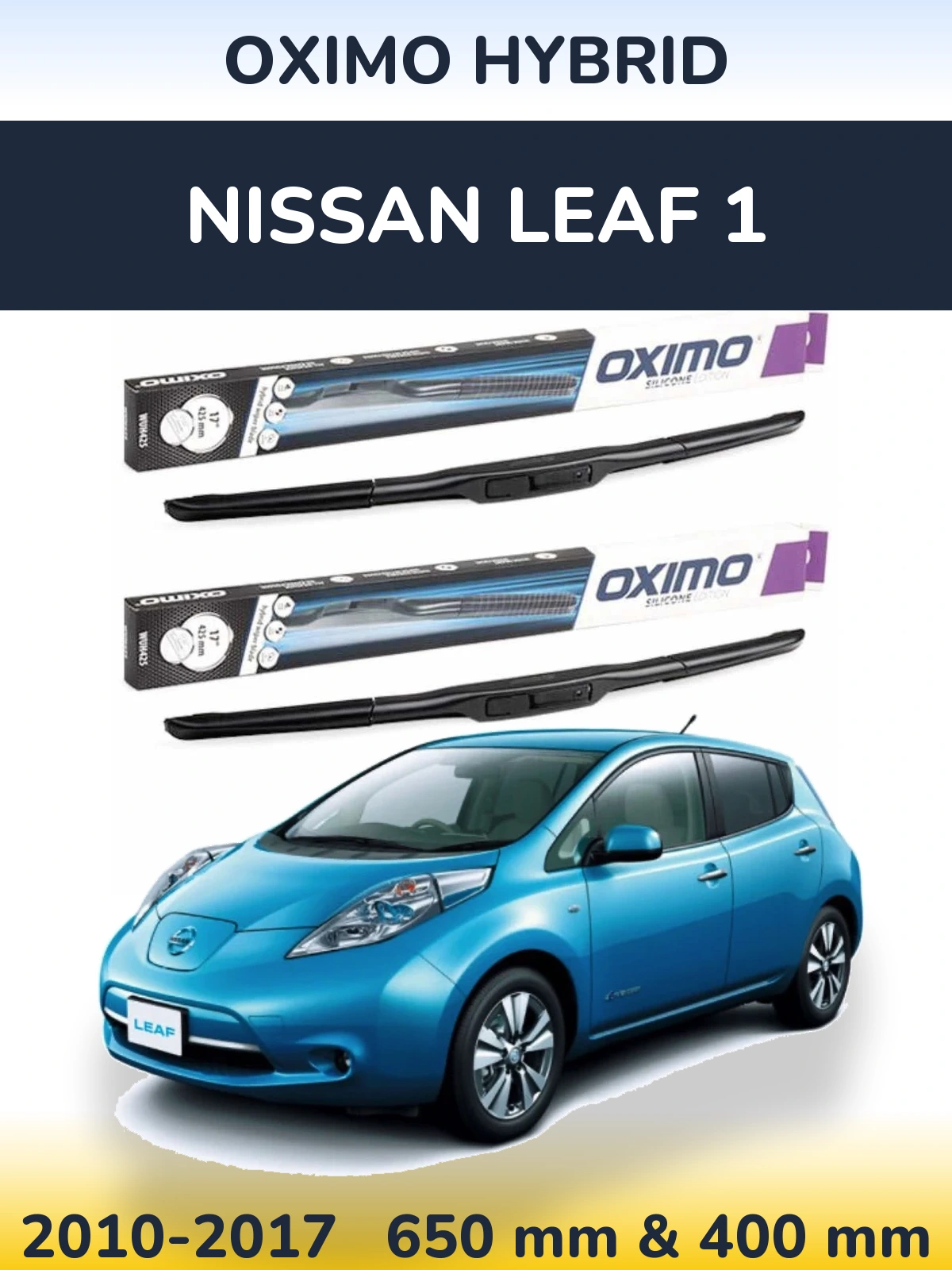 Komplet przednich wycieraczek Oximo Hybrid 650 & 400 mm do Nissan Leaf 1 2010-2017