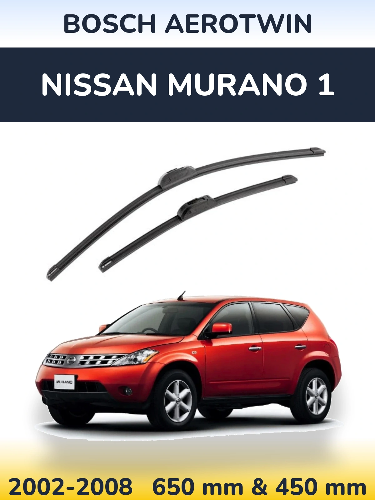 Komplet przednich wycieraczek BOSCH AeroTwin 650 & 450 mm do Nissan Murano 1 2002-2008