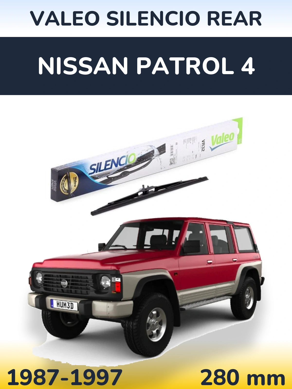 Задний дворник Valeo Silencio Rear 280 мм для Nissan Patrol 4 1987-1997