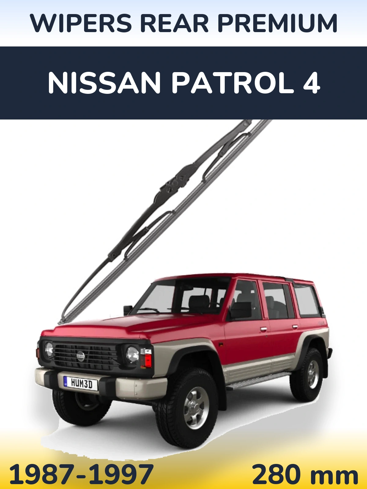 Rear wiper blade WIPERS REAR PREMIUM 280 mm for Nissan Patrol 4 1987-1997