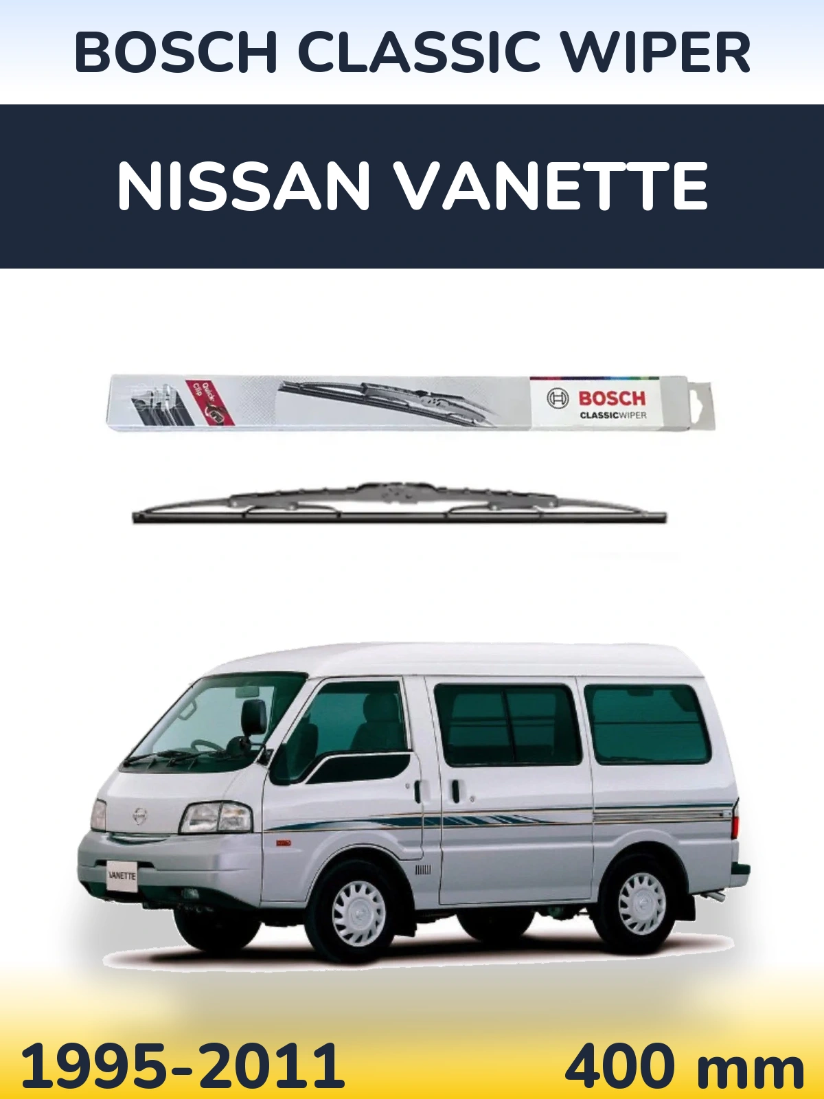 Задний дворник BOSCH Classic Wiper 400 мм для Nissan Vanette 1995-2011