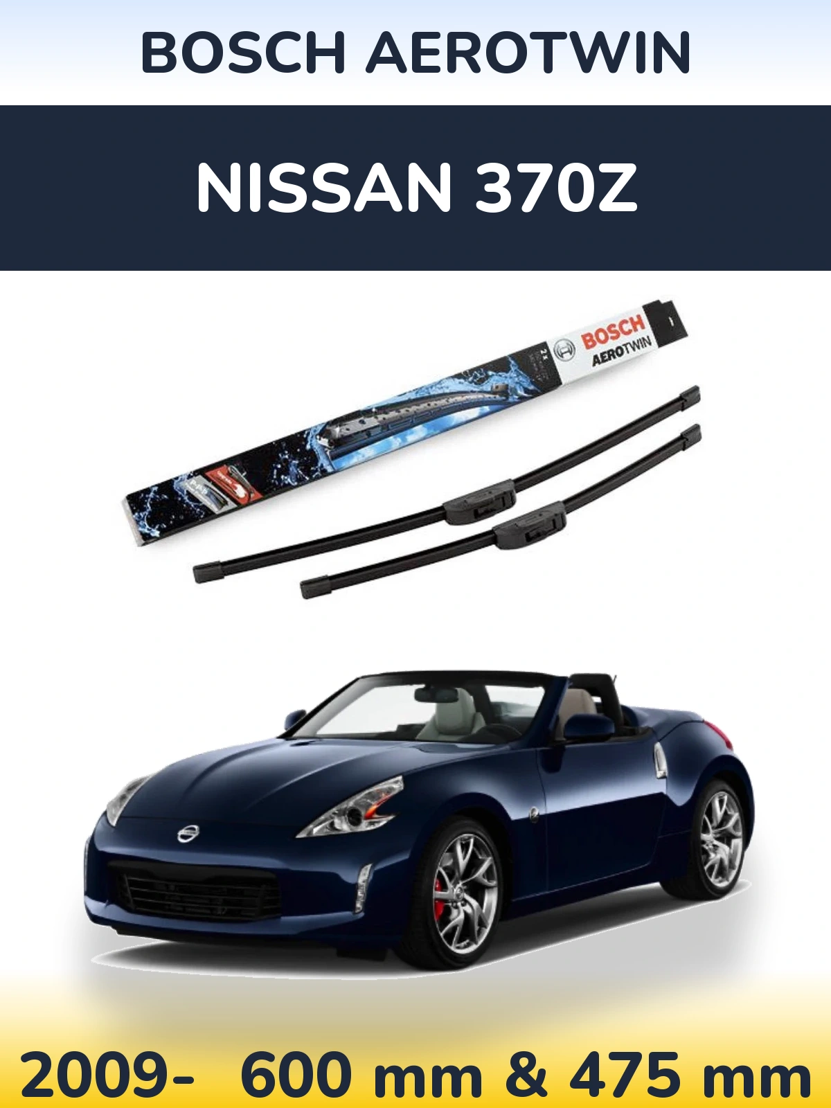 Komplet przednich wycieraczek BOSCH AeroTwin 600 & 475 mm do Nissan 370Z 2009-2026