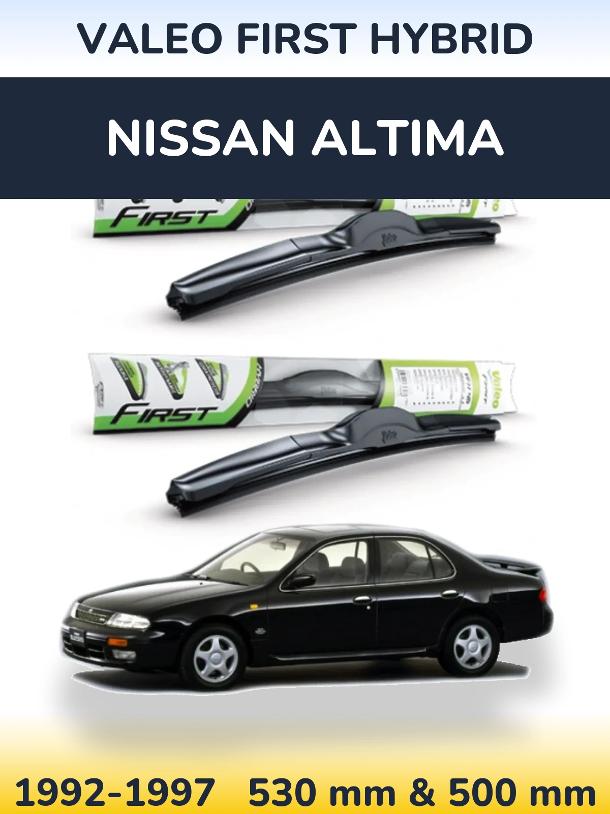 Komplet przednich wycieraczek Valeo First Hybrid 530 & 500 mm do Nissan Altima 1992-1997