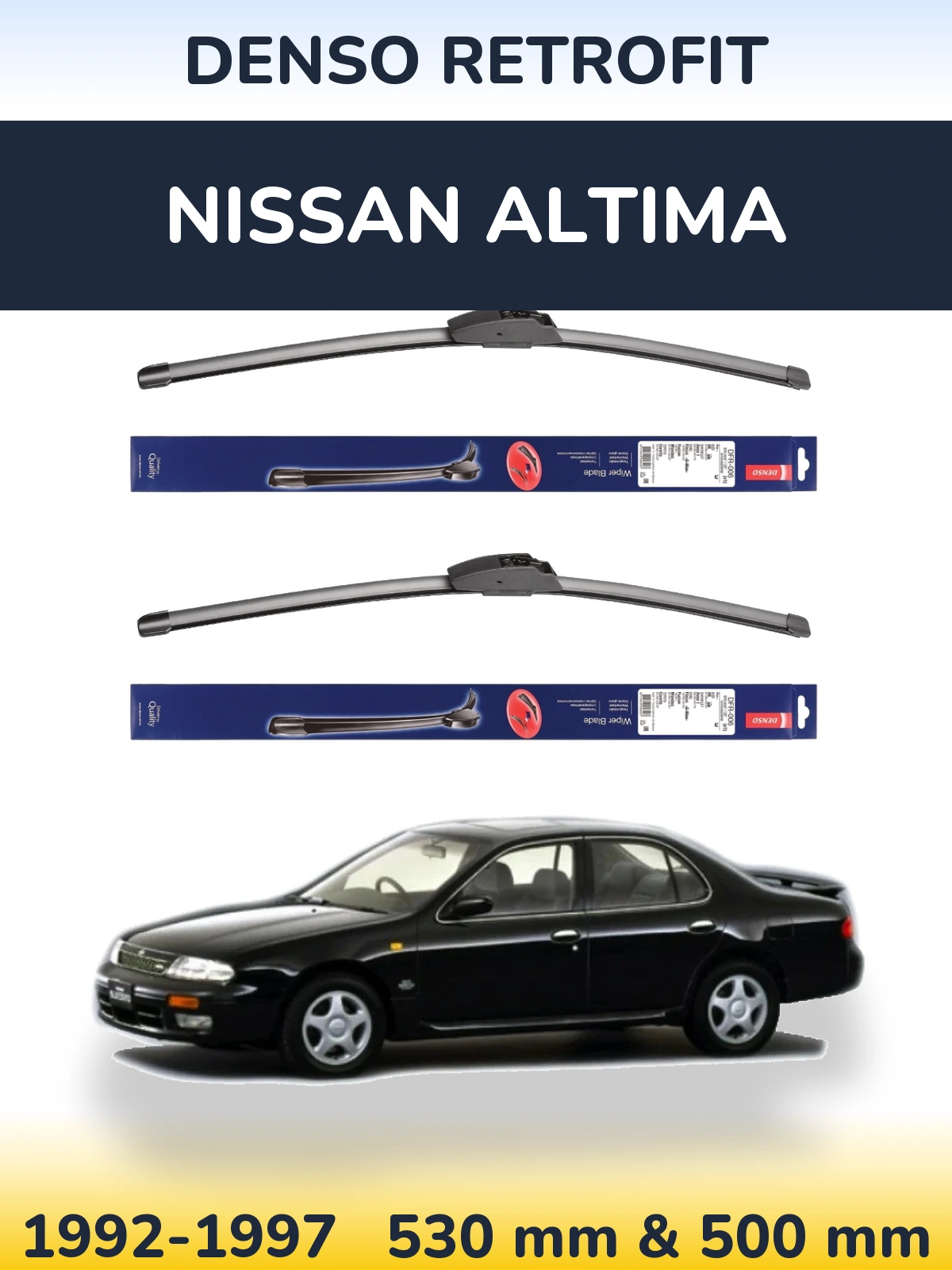Komplet przednich wycieraczek Denso Retrofit 530 & 500 mm do Nissan Altima 1992-1997