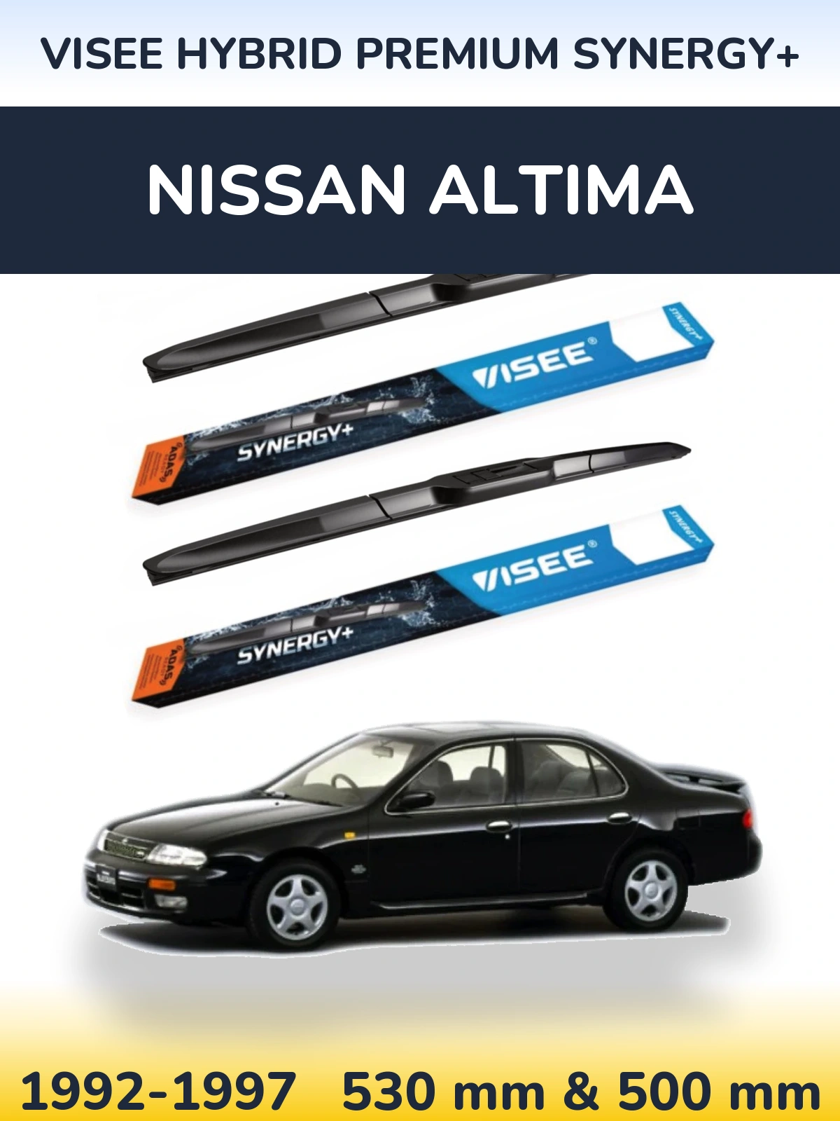 Комплект передних дворников VISEE HYBRID PREMIUM SYNERGY+ 530 & 500 мм для Nissan Altima 1992-1997