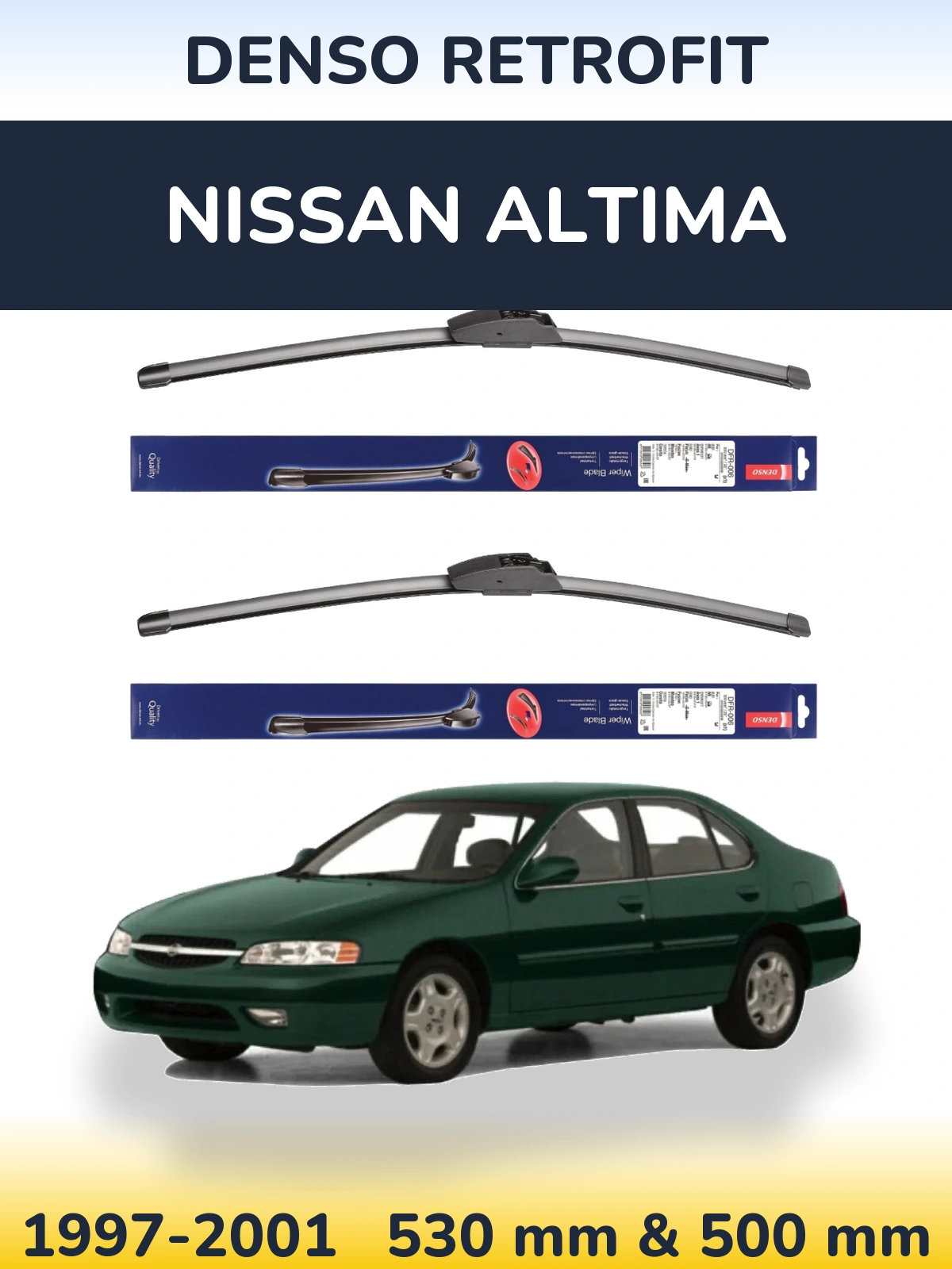 Комплект передних дворников Denso Retrofit 530 & 500 мм для Nissan Altima 1997-2001
