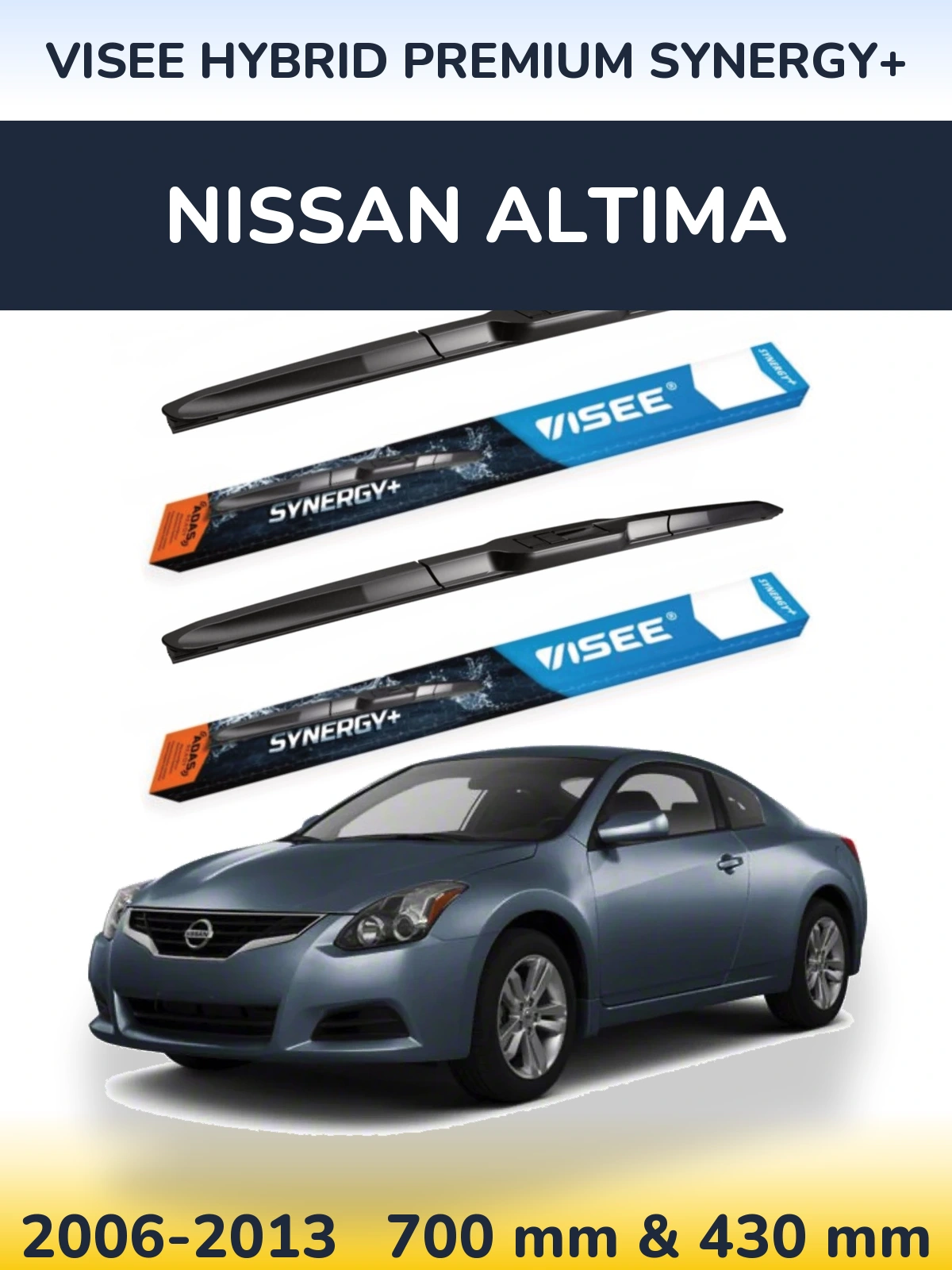 Комплект передних дворников VISEE HYBRID PREMIUM SYNERGY+ 700 & 430 мм для Nissan Altima 2006-2013