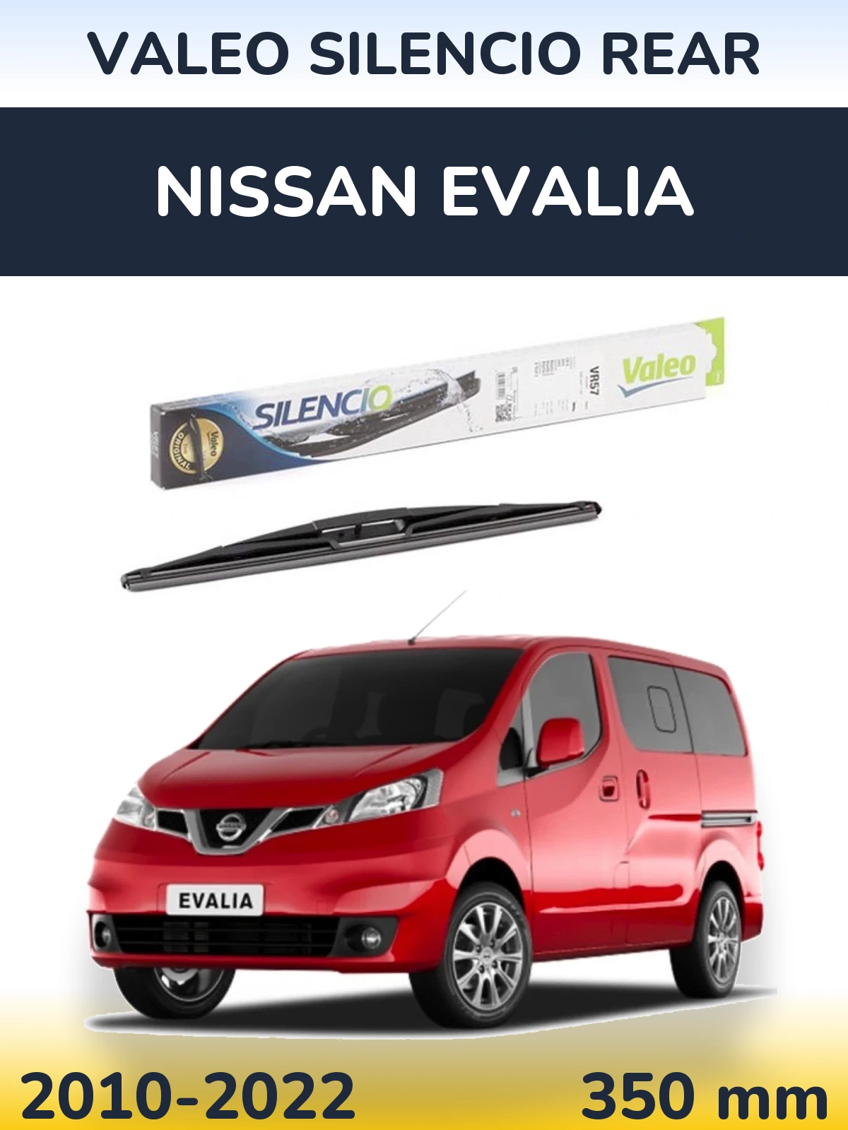 Rear wiper blade Valeo Silencio Rear 345 mm for Nissan Evalia 2010-2022