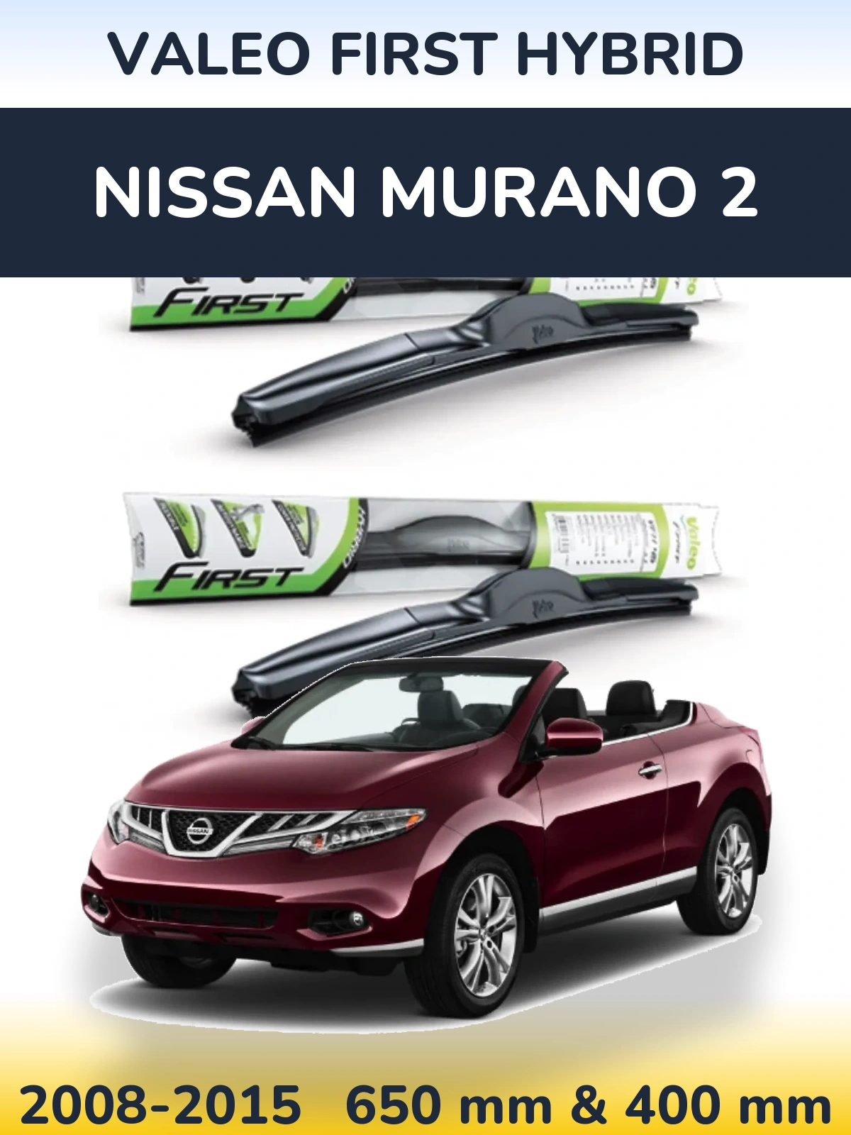 Комплект передних дворников Valeo First Hybrid 650 & 400 мм для Nissan Murano 2 2008-2015