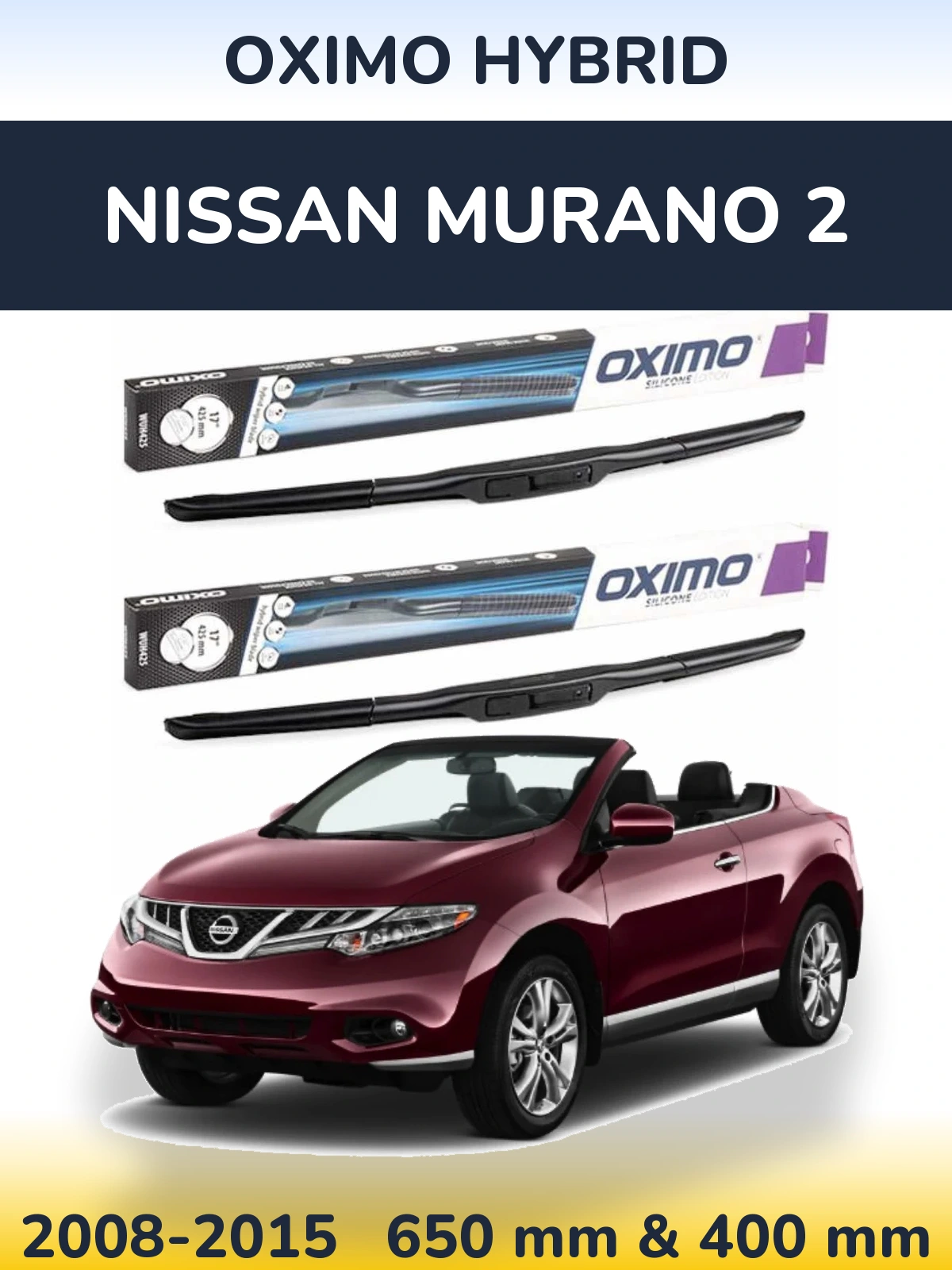 Komplet przednich wycieraczek Oximo Hybrid 650 & 400 mm do Nissan Murano 2 2008-2015