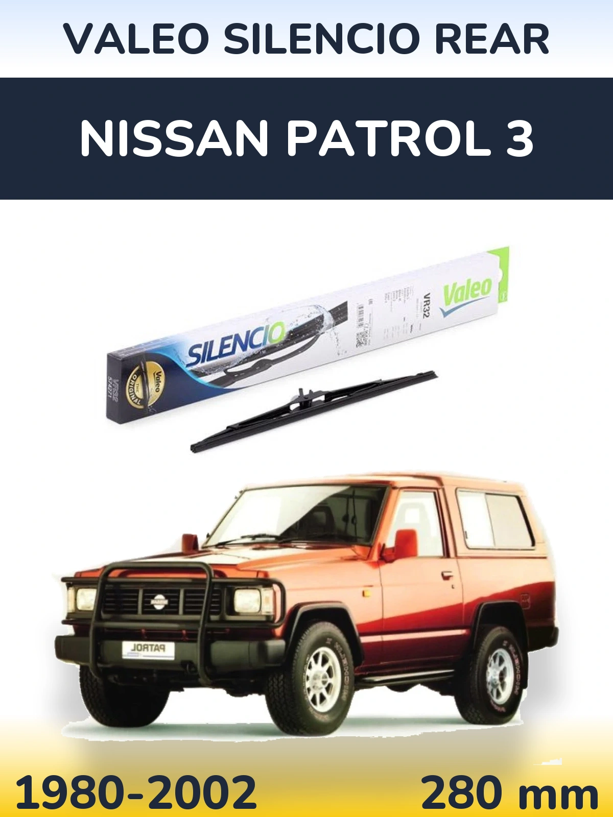 Задний дворник Valeo Silencio Rear 280 мм для Nissan Patrol 3 1980-2002