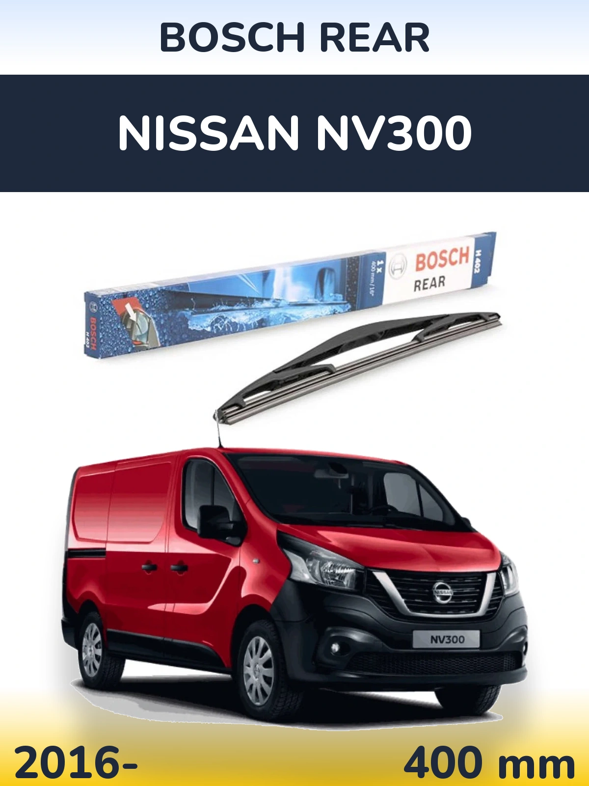 Задний дворник BOSCH Rear 400 мм для Nissan NV300 2016-2026