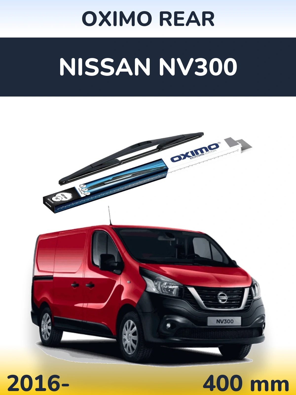 Rear wiper blade Oximo Rear 400 mm for Nissan NV300 2016-2026