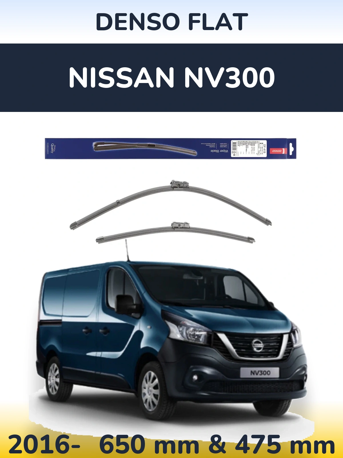 Komplet przednich wycieraczek Denso Flat 650 & 475 mm do Nissan NV300 2016-2026