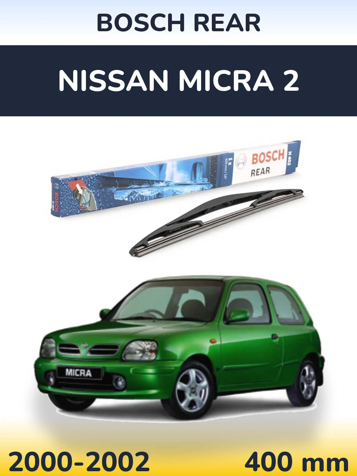 Задний дворник BOSCH Rear 400 мм для Nissan Micra 2 2000-2002