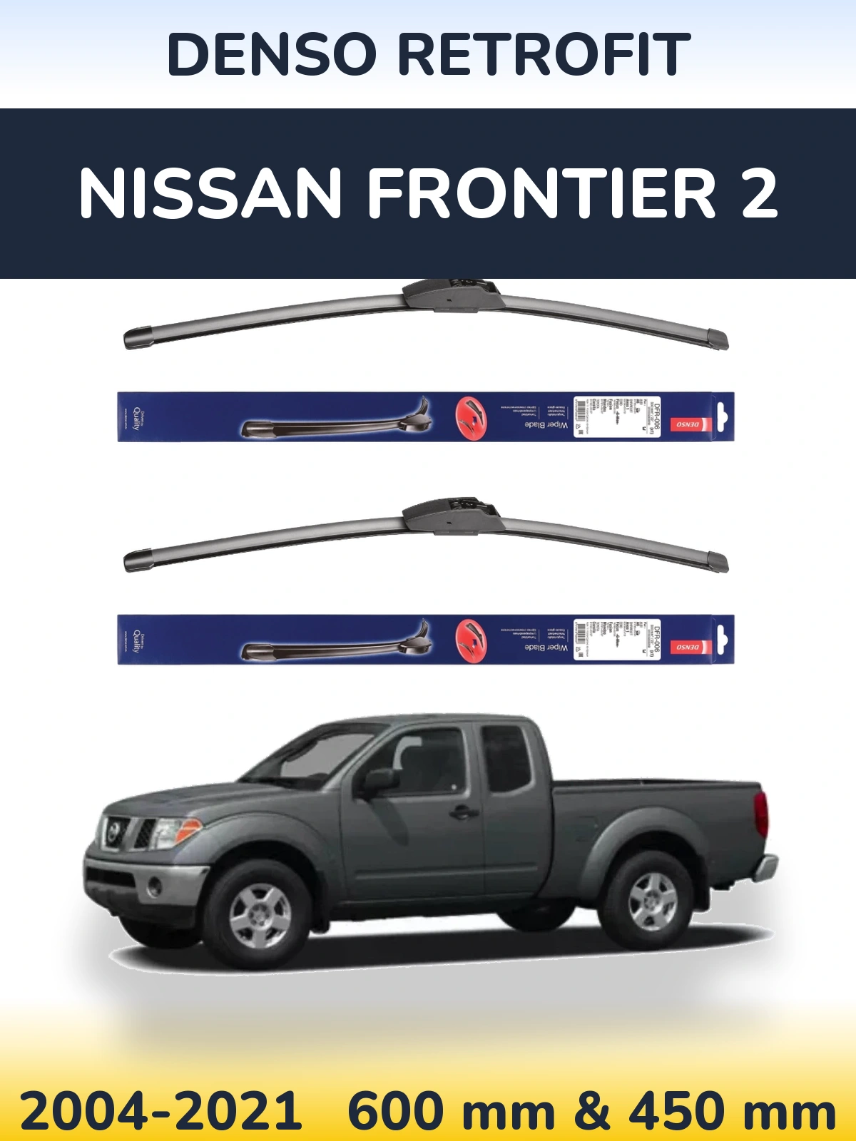 Komplet przednich wycieraczek Denso Retrofit 600 & 450 mm do Nissan Frontier 2 2004-2021