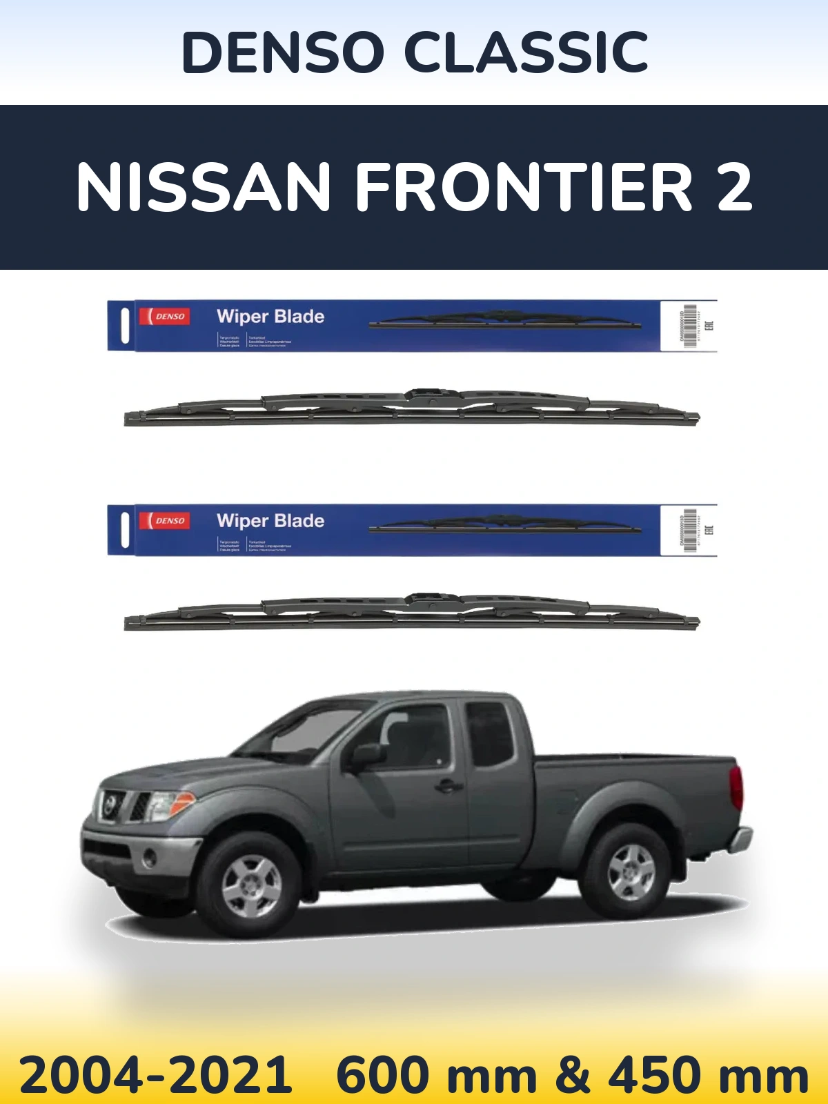 Komplet przednich wycieraczek Denso Classic 600 & 450 mm do Nissan Frontier 2 2004-2021