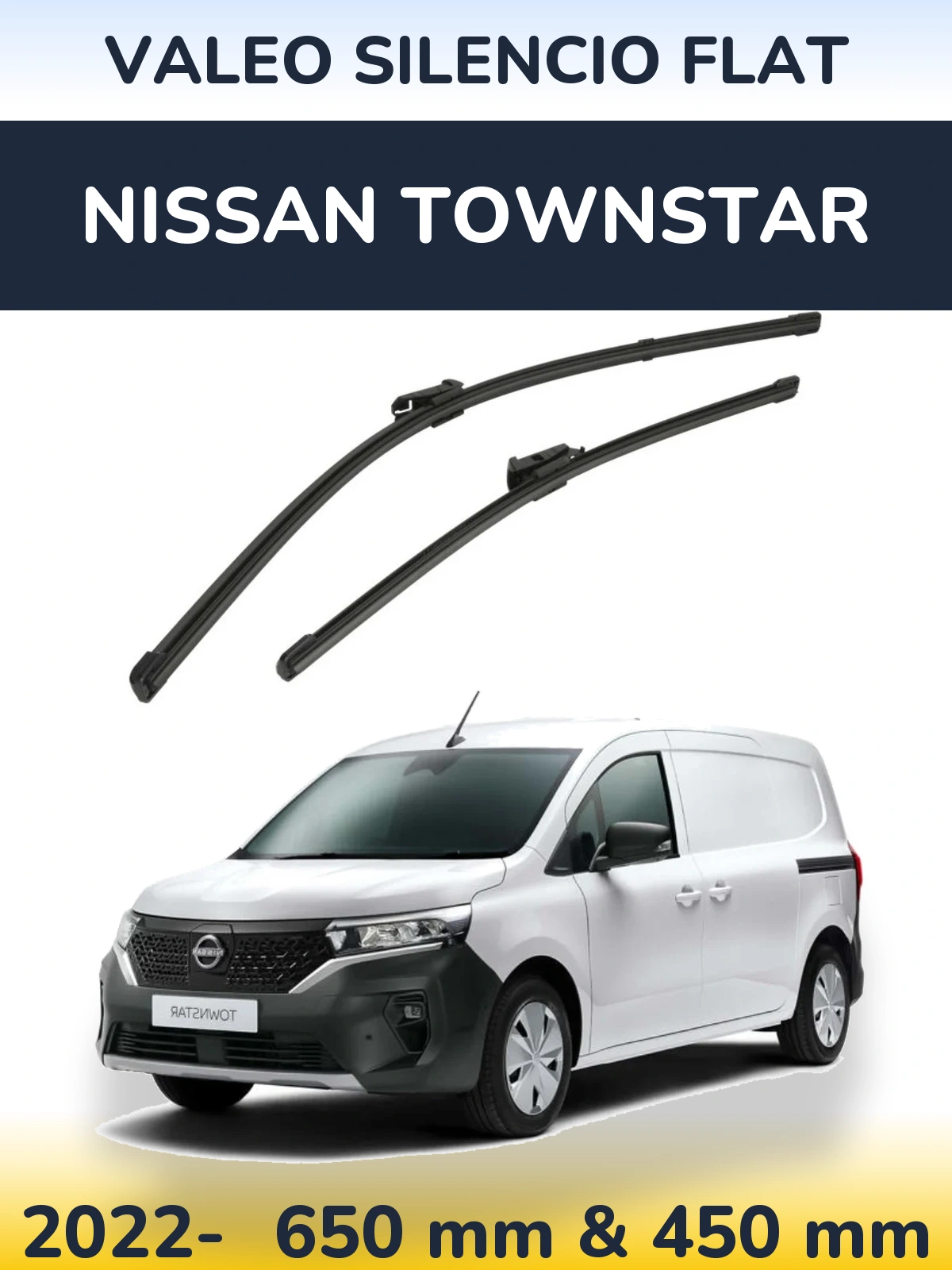 Komplet przednich wycieraczek Valeo Silencio Flat 650 & 450 mm do Nissan Townstar 2022-2026