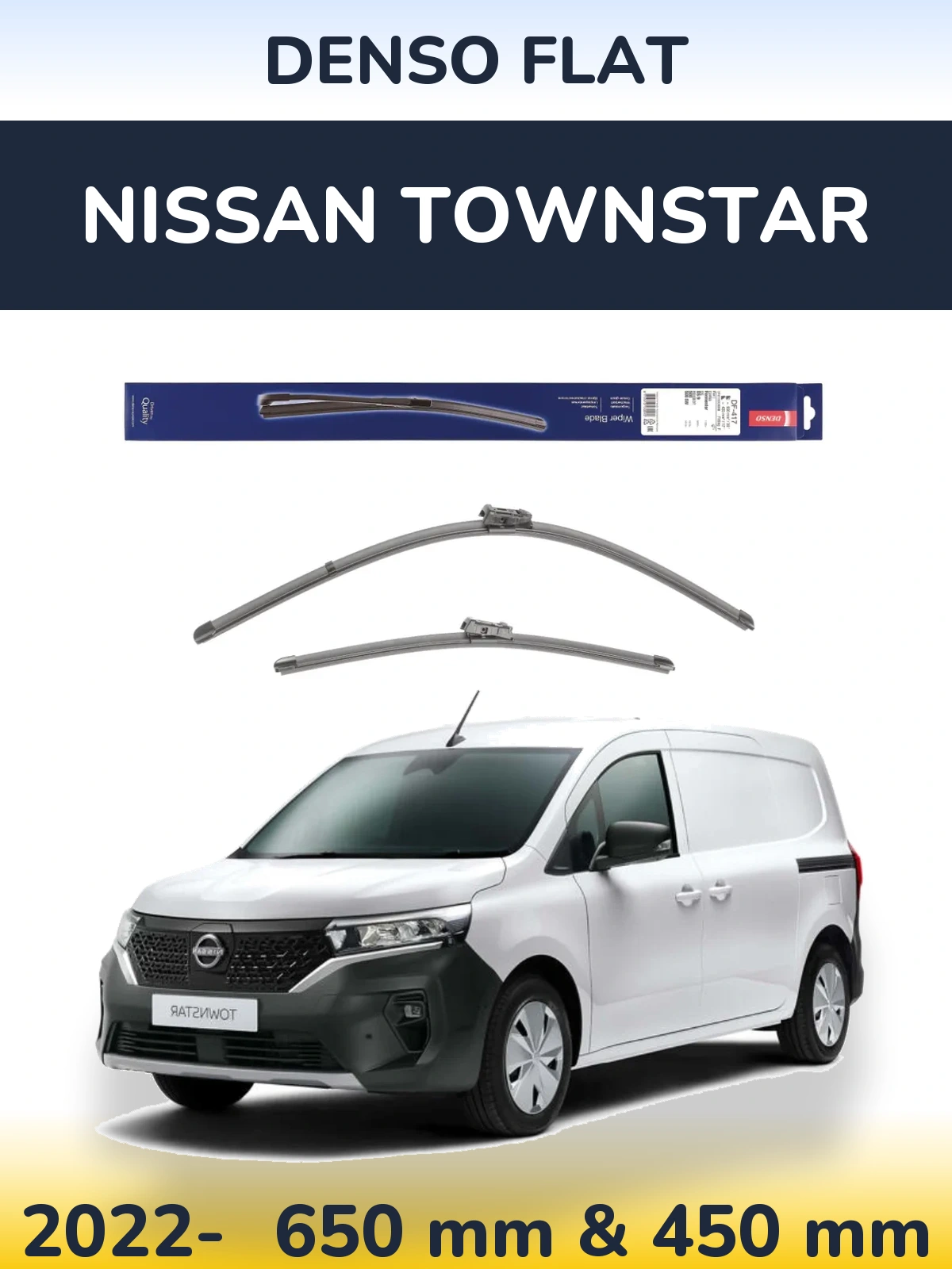 Komplet przednich wycieraczek Denso Flat 650 & 450 mm do Nissan Townstar 2022-2026