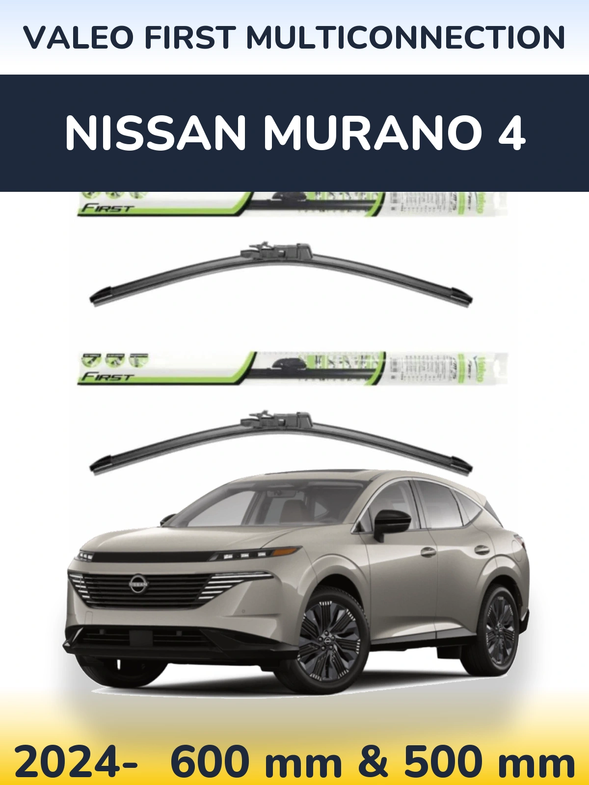Komplet przednich wycieraczek Valeo First MultiConnection 600 & 500 mm do Nissan Murano 4 2024-2026