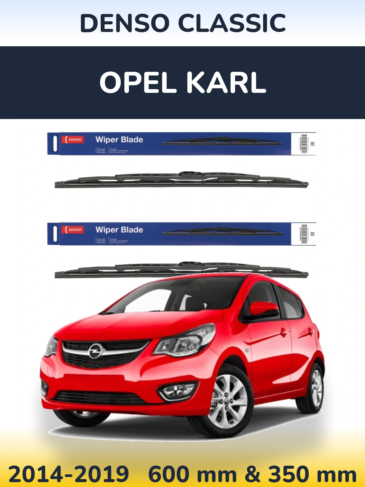 Komplet przednich wycieraczek Denso Classic 600 & 350 mm do Opel Karl 2014-2019