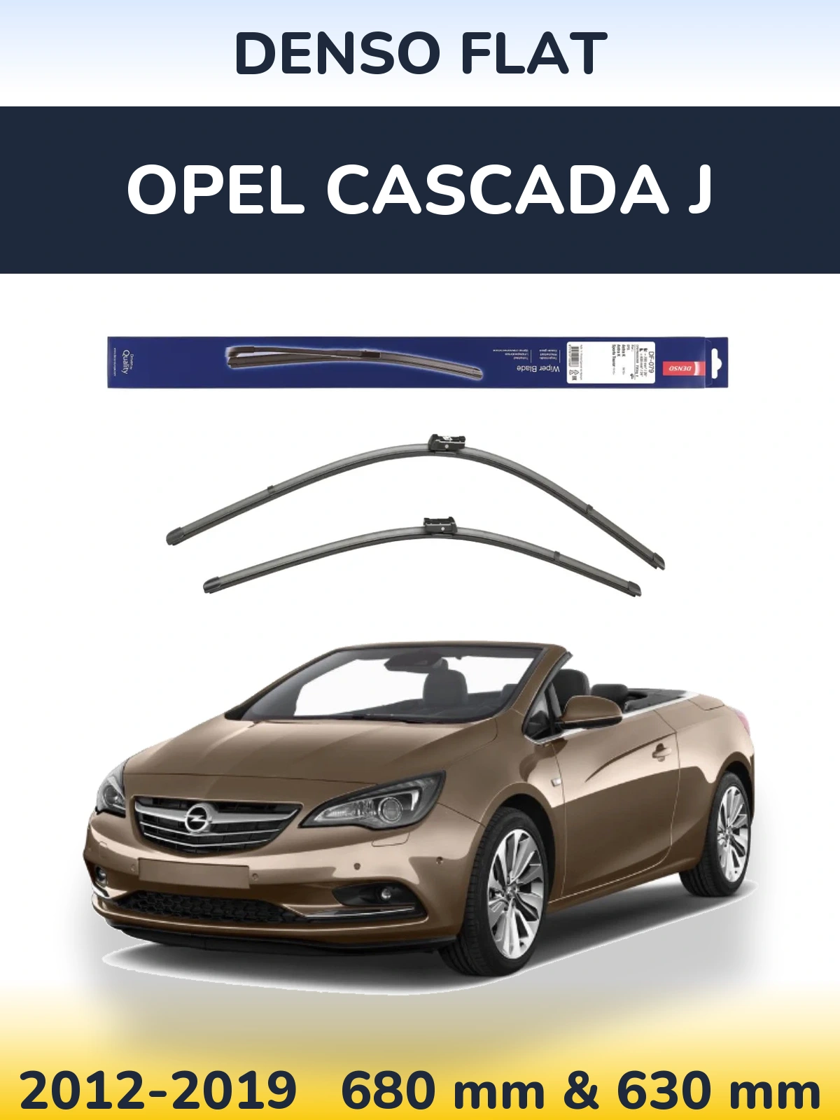 Комплект передних дворников Denso Flat 700 & 600 мм для Opel Cascada J 2012-2019