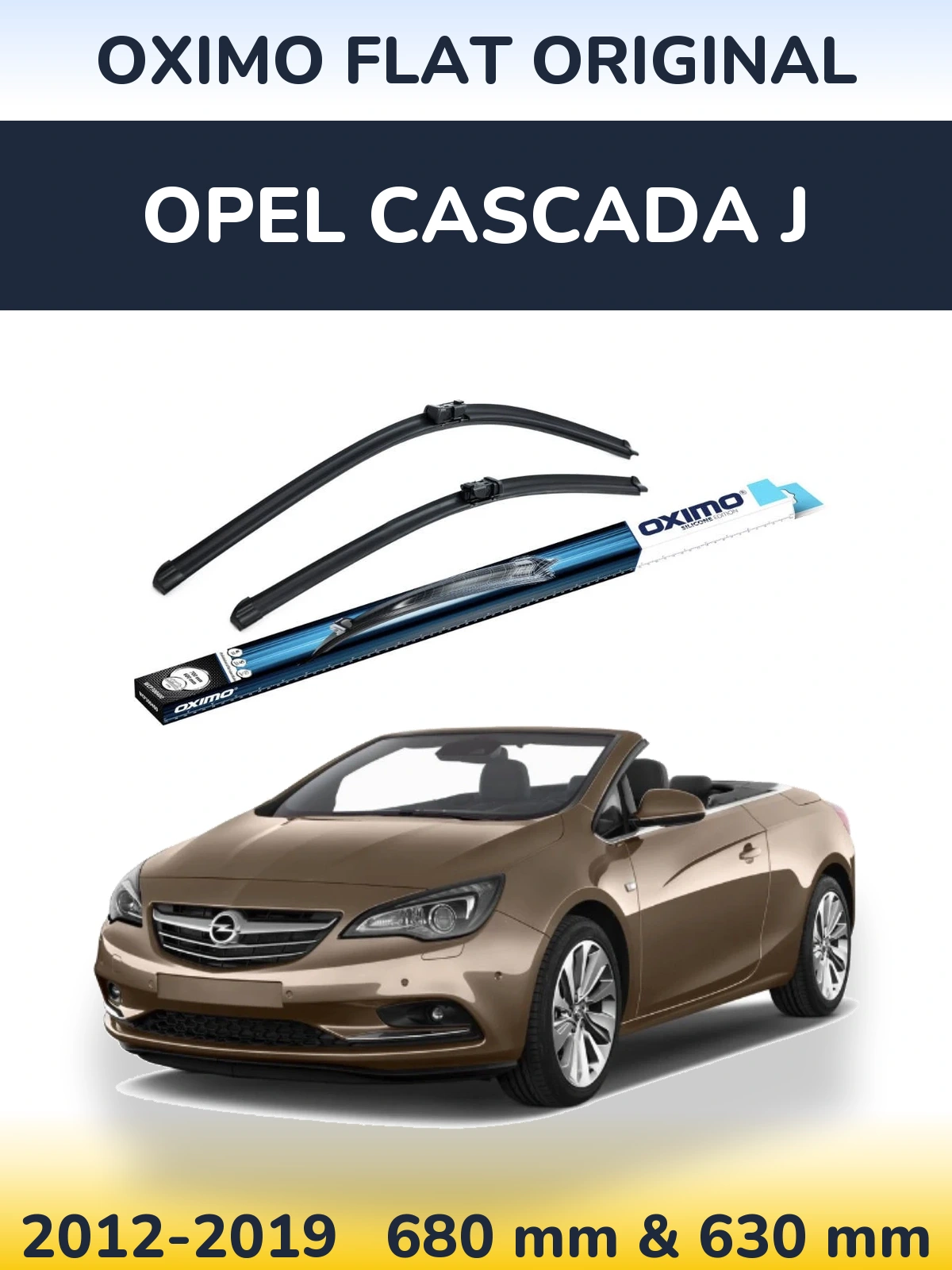 Комплект передних дворников Oximo Flat Original 680 & 630 мм для Opel Cascada J 2012-2019