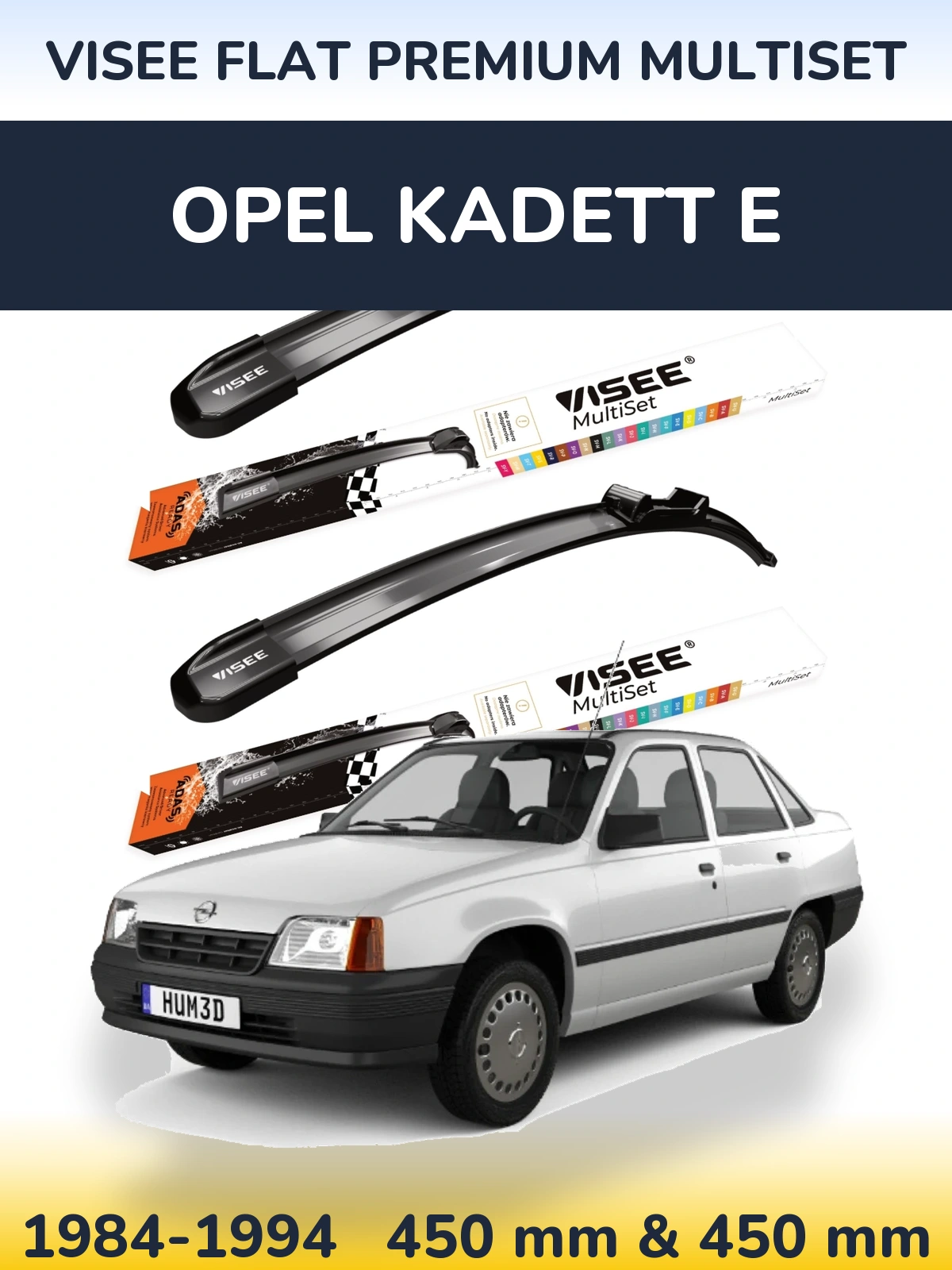 Komplet przednich wycieraczek VISEE FLAT PREMIUM MultiSet 450 & 450 mm do Opel Kadett E 1984-1994