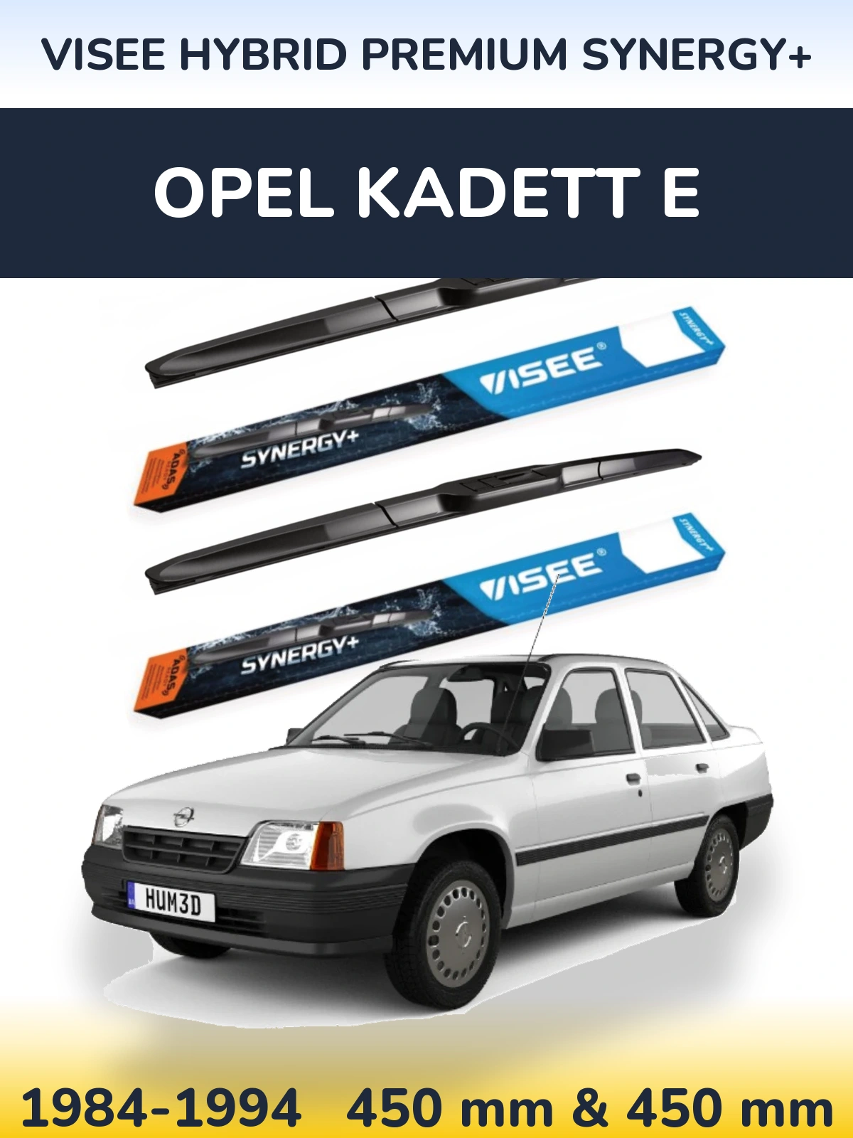 Комплект передних дворников VISEE HYBRID PREMIUM SYNERGY+ 450 & 450 мм для Opel Kadett E 1984-1994