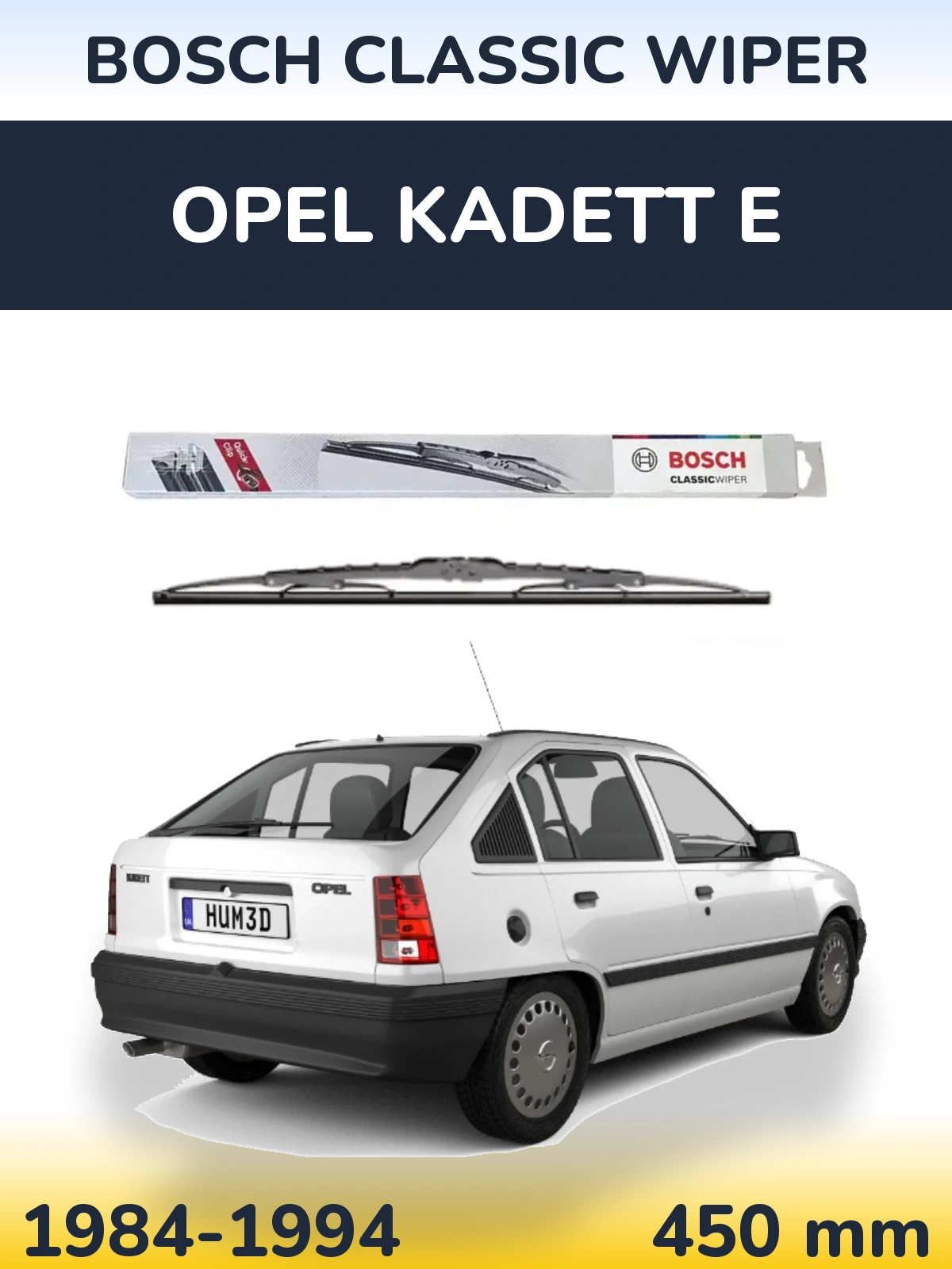 Задний дворник BOSCH Classic Wiper 450 мм для Opel Kadett E 1984-1994
