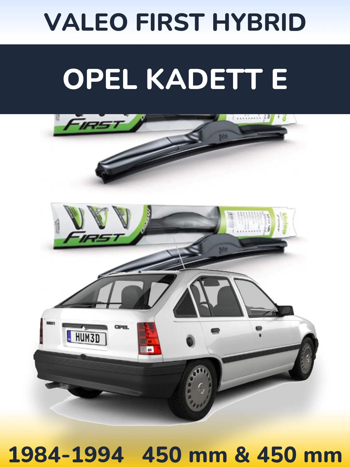 Комплект передних дворников Valeo First Hybrid 450 & 450 мм для Opel Kadett E 1984-1994