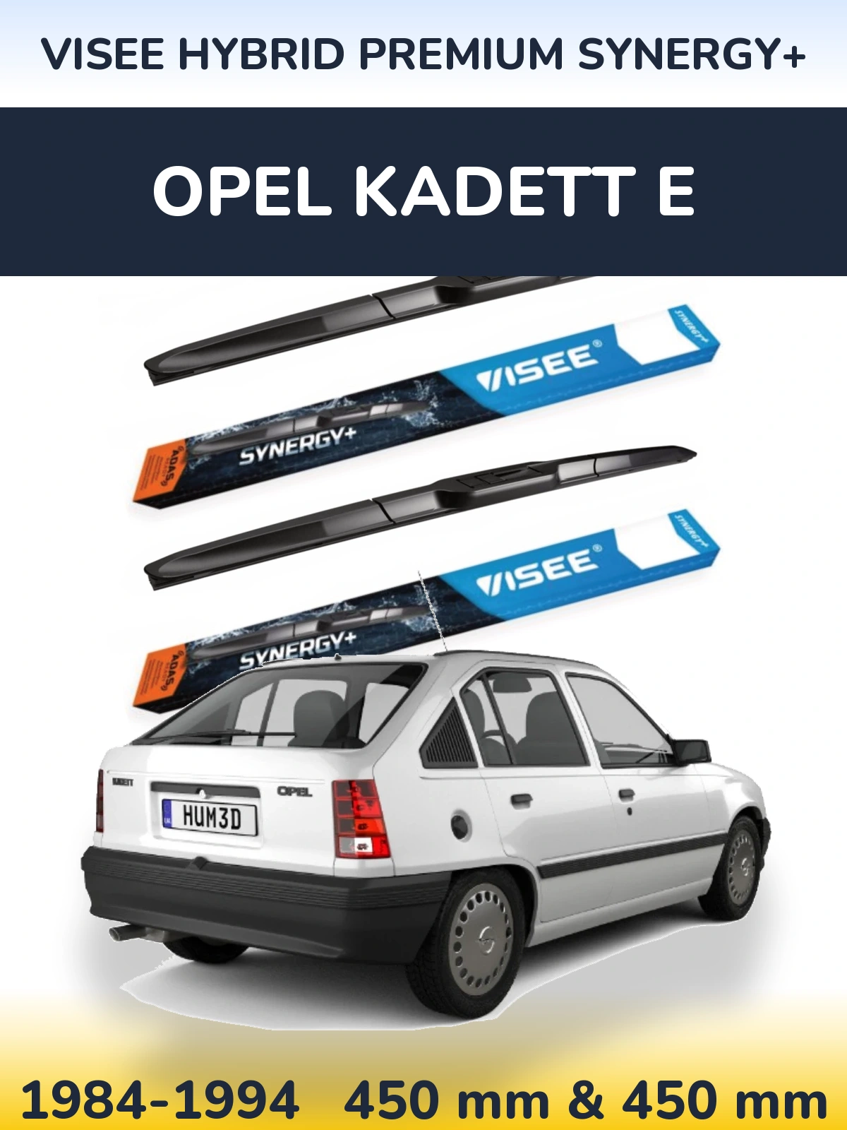 Комплект передних дворников VISEE HYBRID PREMIUM SYNERGY+ 450 & 450 мм для Opel Kadett E 1984-1994