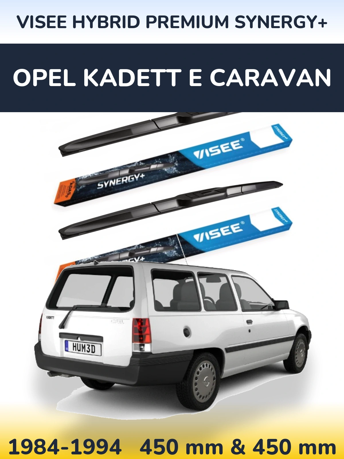 Комплект передних дворников VISEE HYBRID PREMIUM SYNERGY+ 450 & 450 мм для Opel Kadett E Caravan 1984-1994