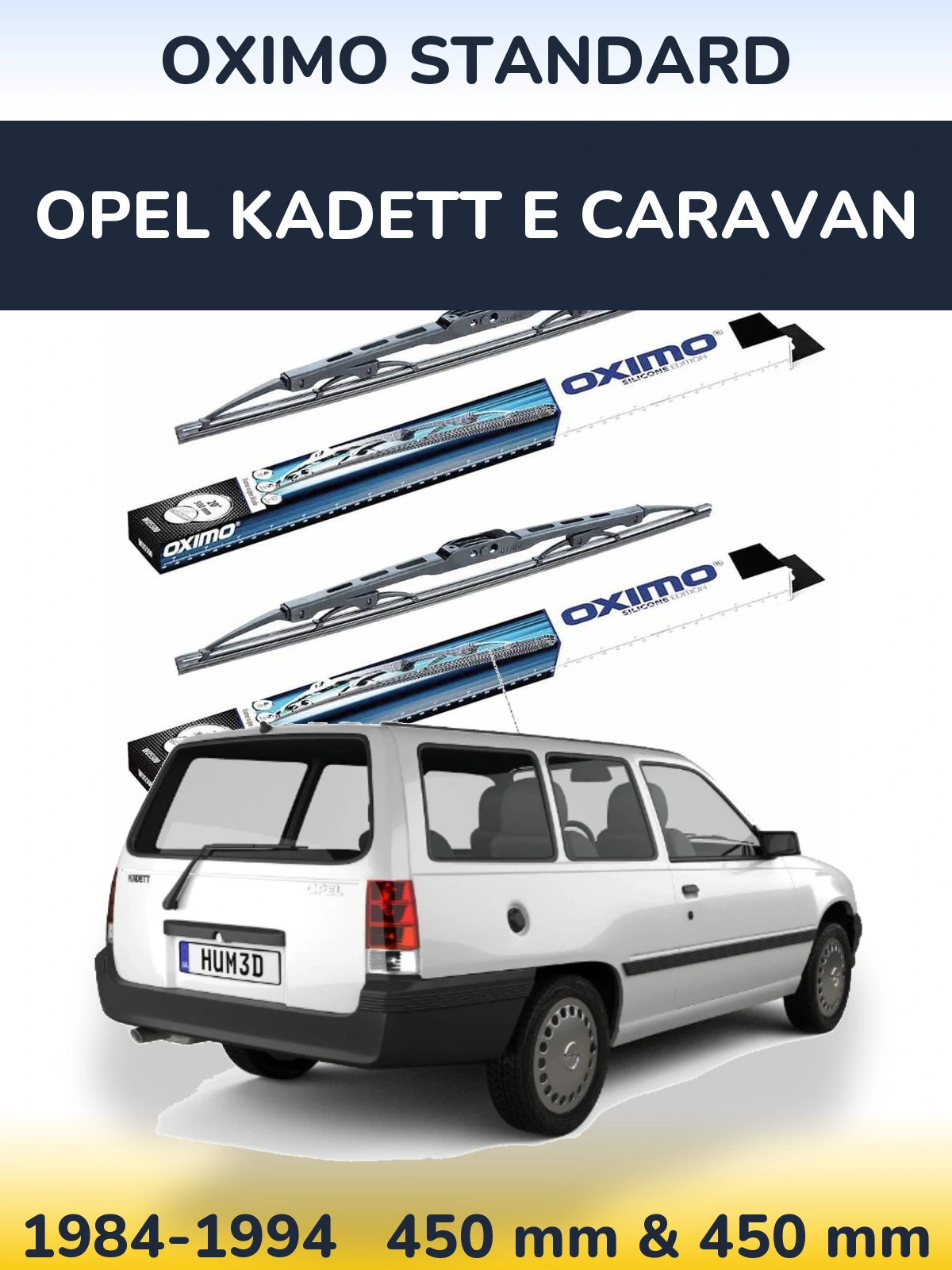 Комплект передних дворников Oximo Standard 450 & 450 мм для Opel Kadett E Caravan 1984-1994