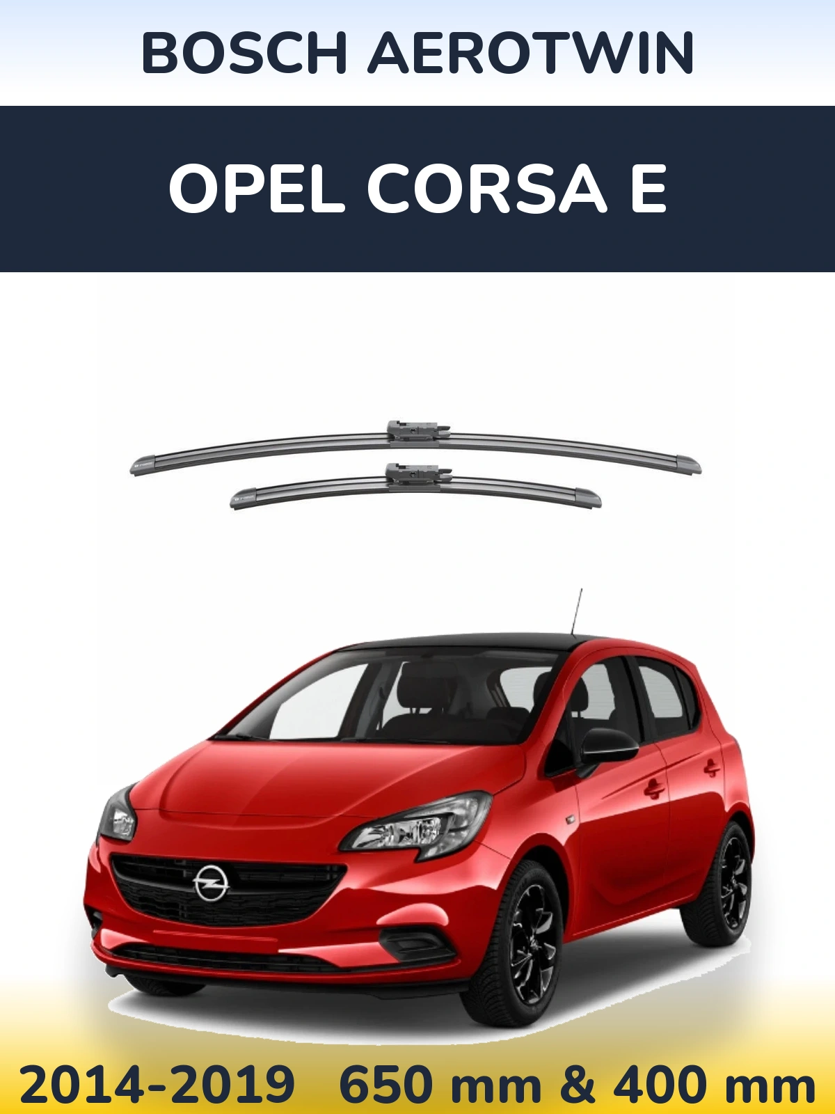 Комплект передних дворников BOSCH AeroTwin 650 & 400 мм для Opel Corsa E 2014-2019