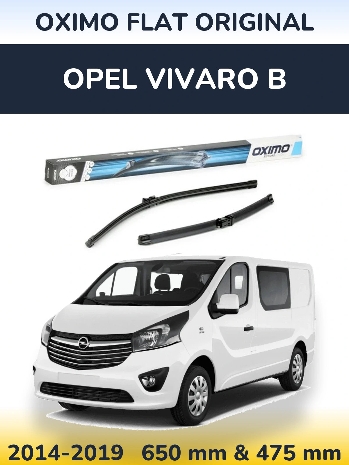 Komplet przednich wycieraczek Oximo Flat Original 650 & 475 mm do Opel Vivaro B 2014-2019