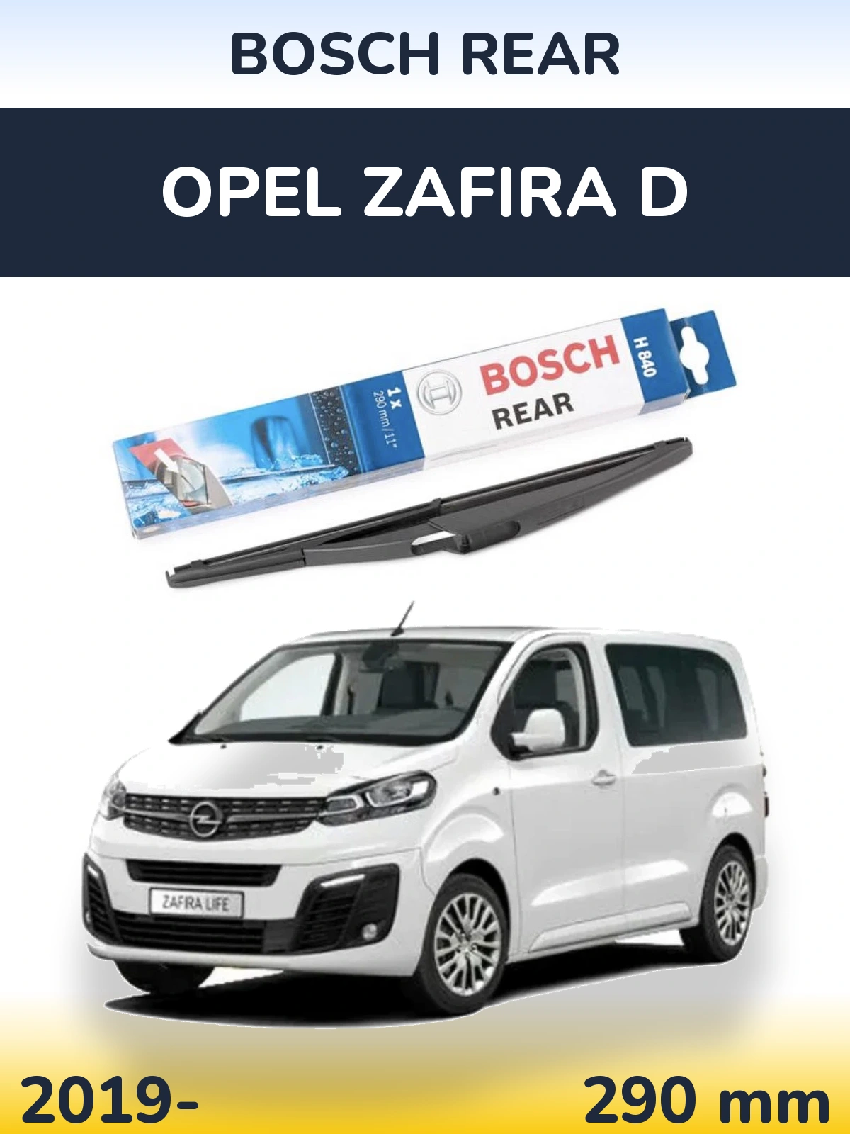 Tylna wycieraczka BOSCH Rear 290 mm do Opel Zafira D 2019-2026