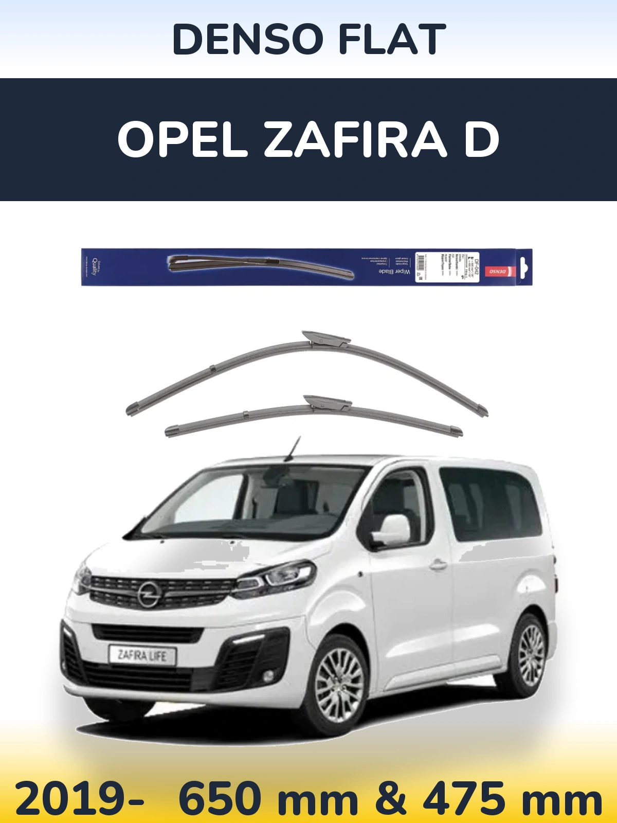 Komplet przednich wycieraczek Denso Flat 650 & 450 mm do Opel Zafira D 2019-2026