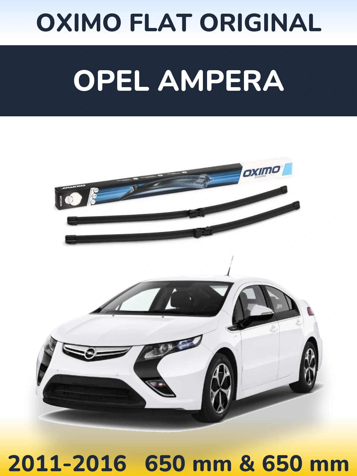 Komplet przednich wycieraczek Oximo Flat Original 650 & 650 mm do Opel Ampera 2011-2016