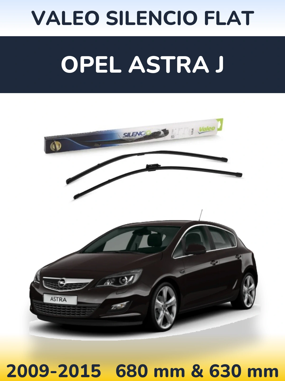 Komplet przednich wycieraczek Valeo Silencio Flat 650 & 650 mm do Opel Astra J 2009-2015