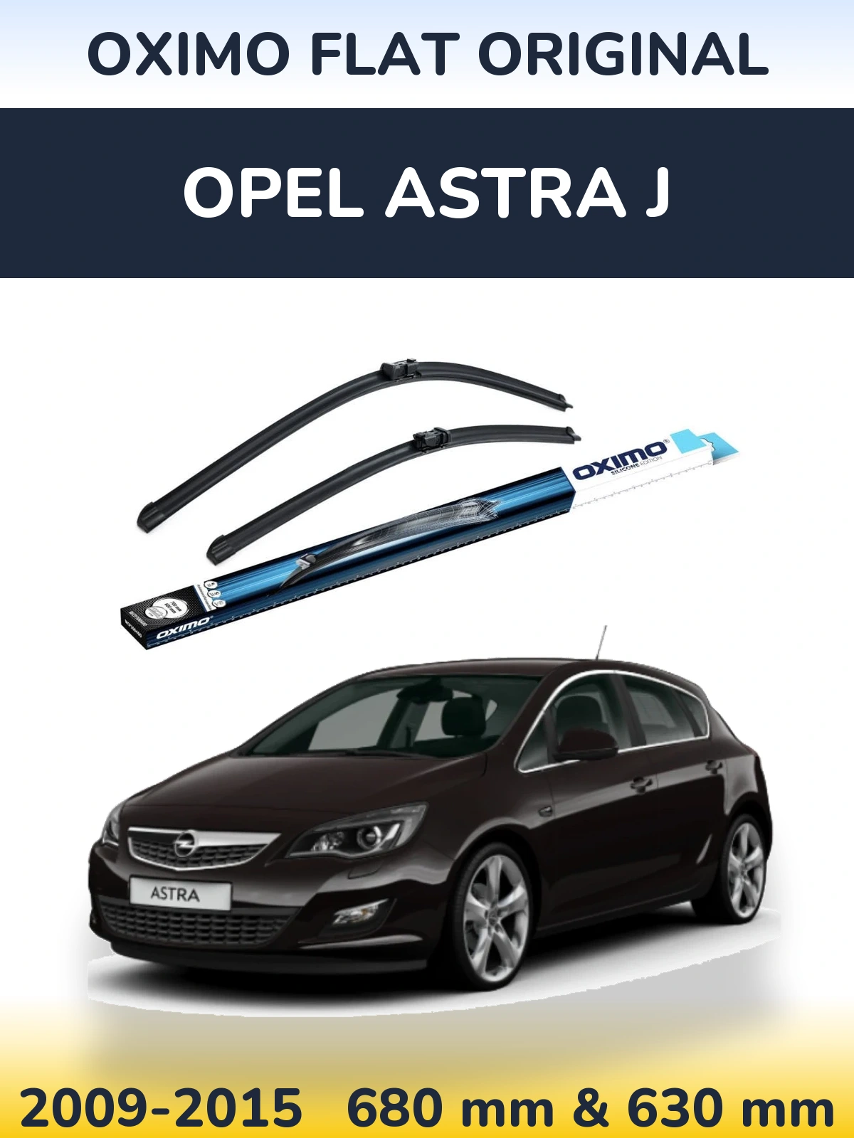 Komplet przednich wycieraczek Oximo Flat Original 680 & 630 mm do Opel Astra J 2009-2015