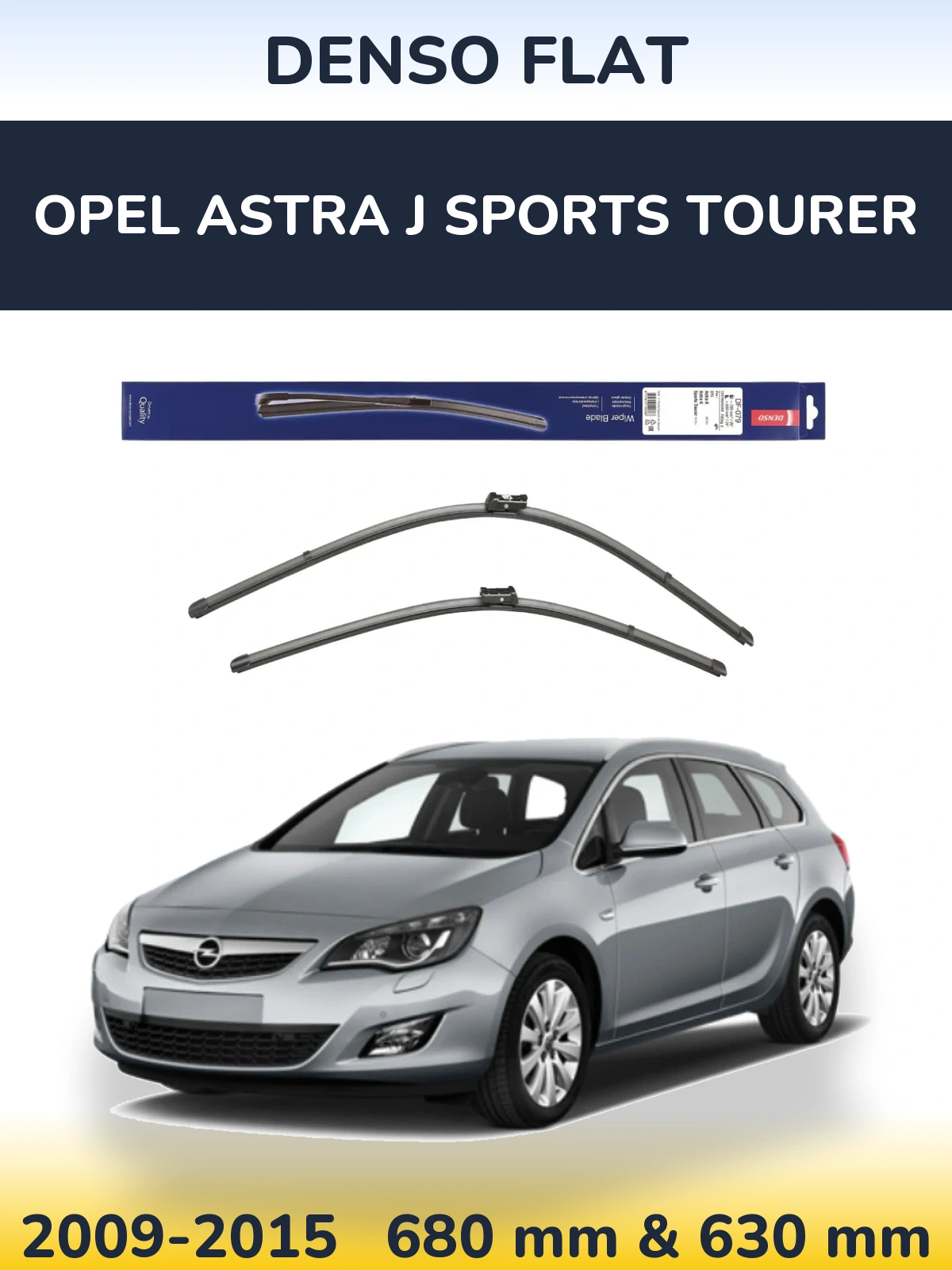 Комплект передніх щіток Denso Flat 700 & 600 мм для Opel Astra J Sports Tourer 2009-2015