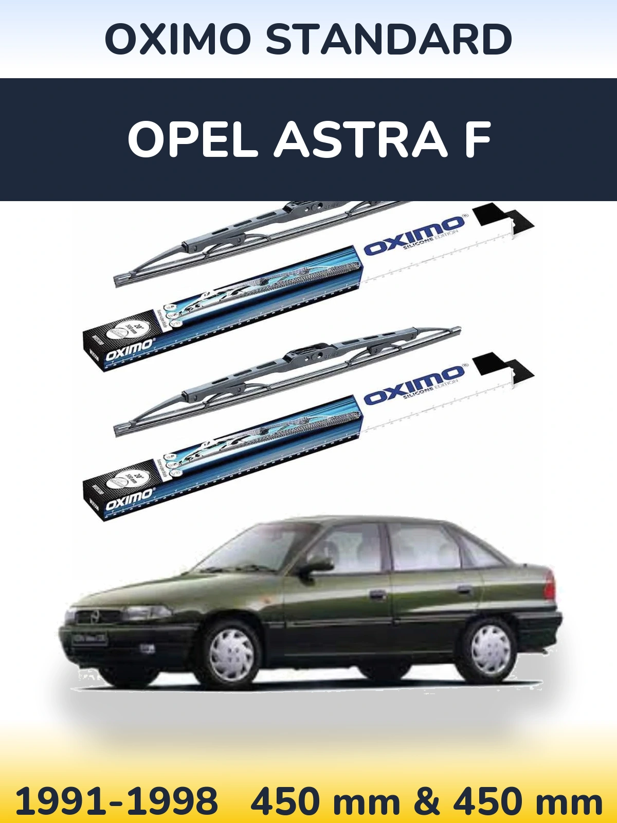 Комплект передних дворников Oximo Standard 450 & 450 мм для Opel Astra F 1991-1998