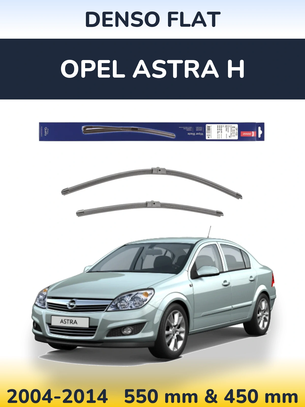 Комплект передних дворников Denso Flat 550 & 450 мм для Opel Astra H 2004-2014