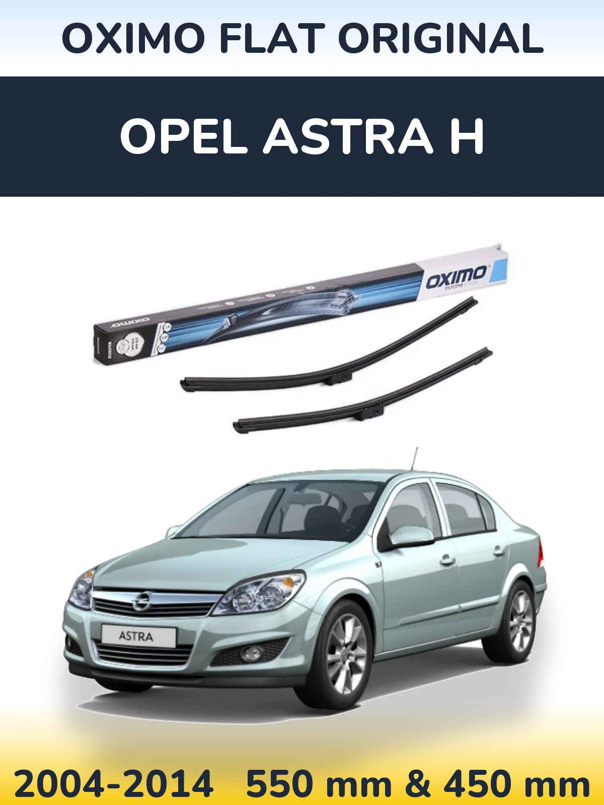 Комплект передних дворников Oximo Flat Original 550 & 450 мм для Opel Astra H 2004-2014