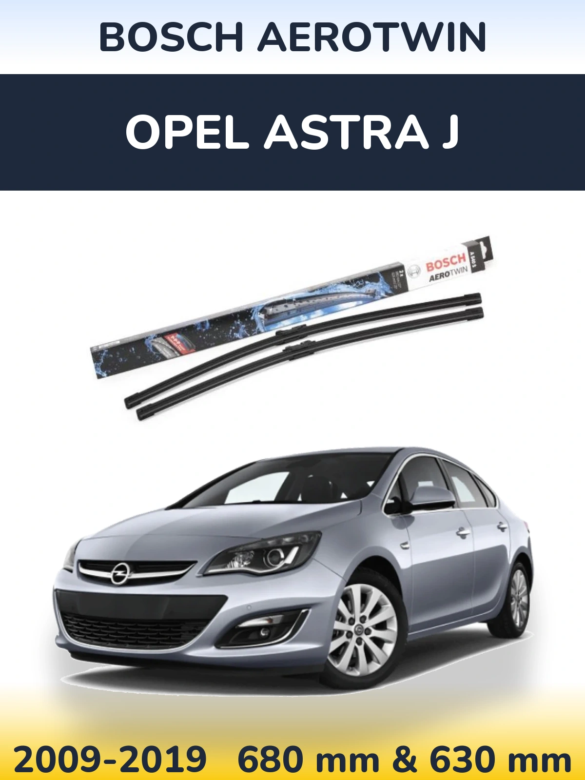 Komplet przednich wycieraczek BOSCH AeroTwin 675 & 625 mm do Opel Astra J 2009-2019
