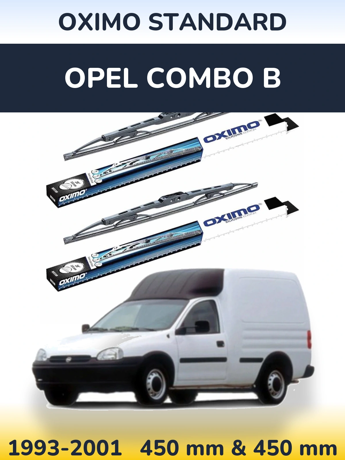 Komplet przednich wycieraczek Oximo Standard 450 & 450 mm do Opel Combo B 1993-2001