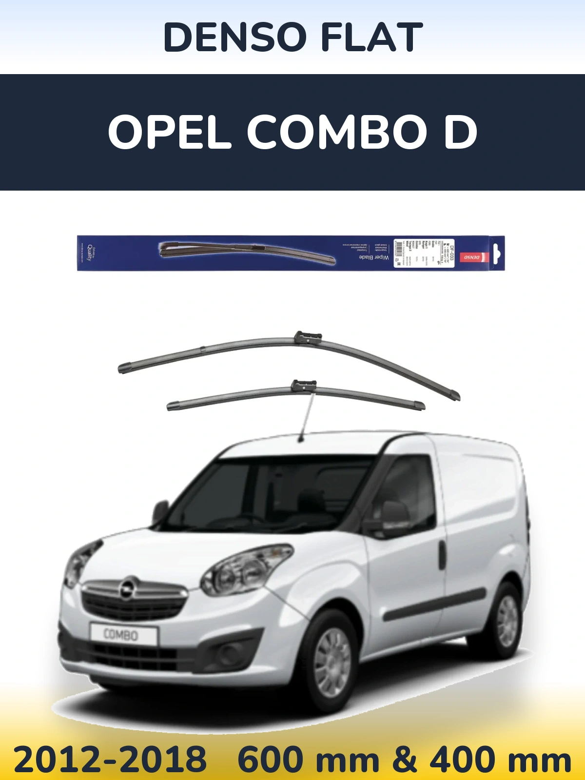 Komplet przednich wycieraczek Denso Flat 600 & 400 mm do Opel Combo D 2012-2018