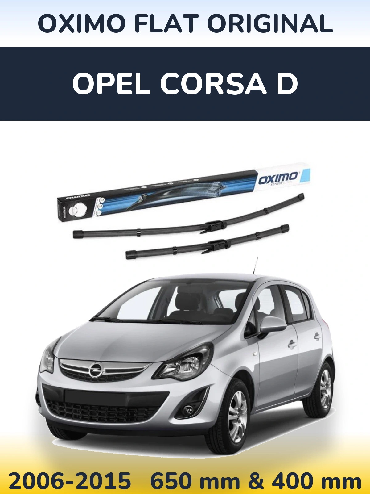 Komplet przednich wycieraczek Oximo Flat Original 650 & 400 mm do Opel Corsa D 2006-2015
